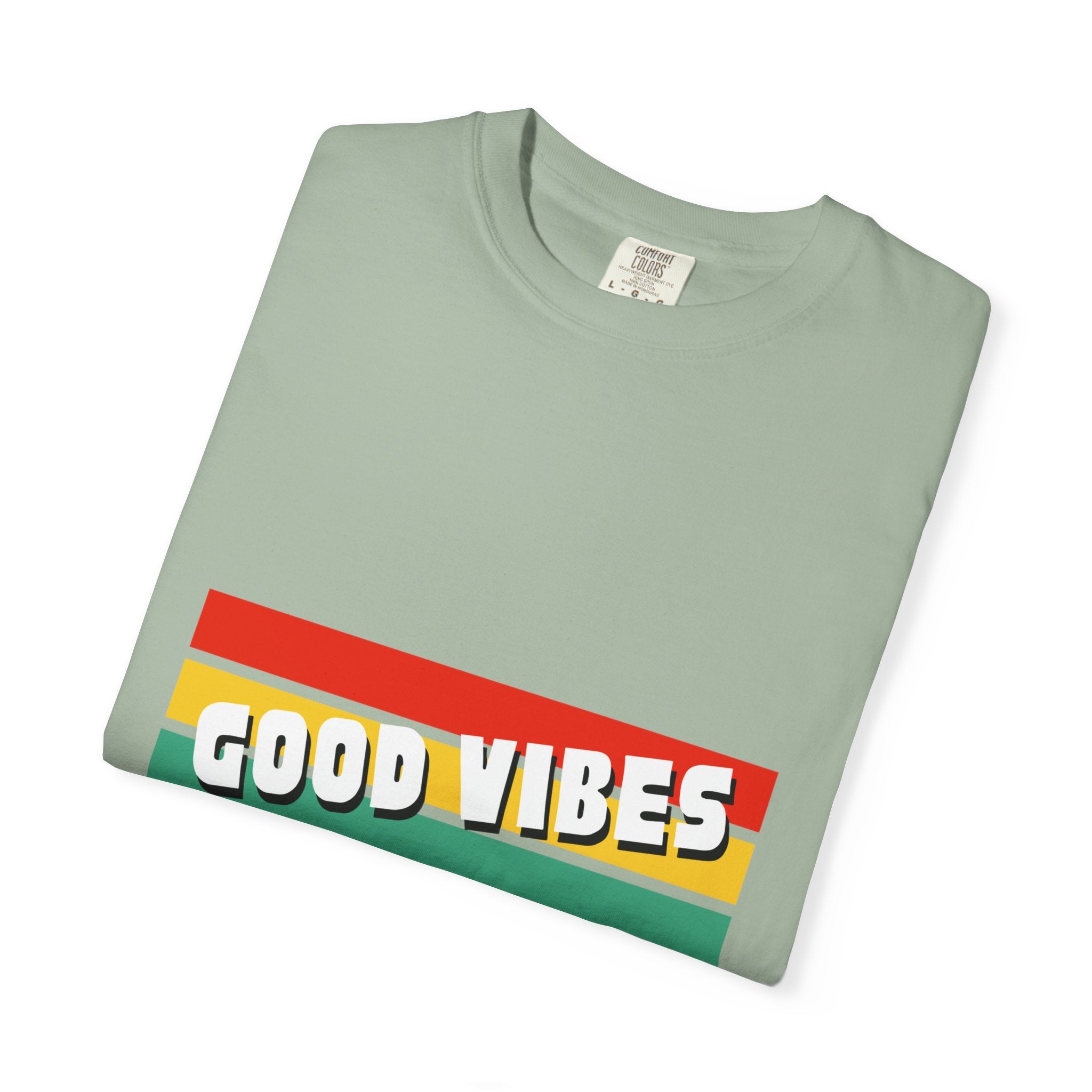 Good Vibes T-Shirt — Retro Stripes “Mind Positive Vibes, Positive Life”