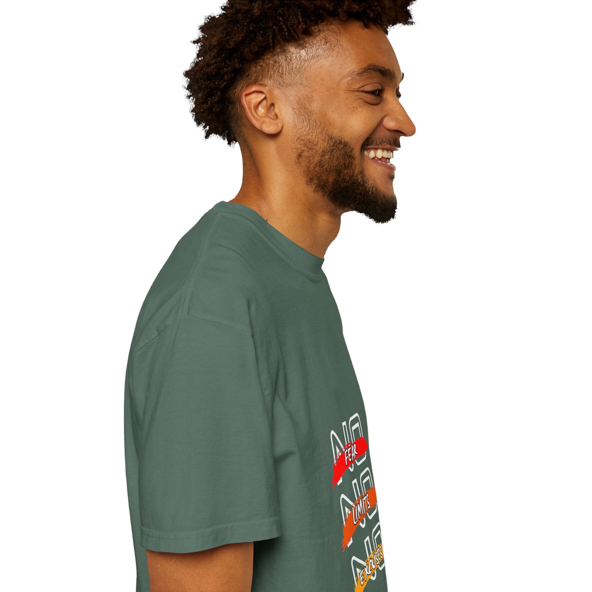 T-Shirt — "No Fear, No Limits, No Excuses" Motivational Graphic Tee