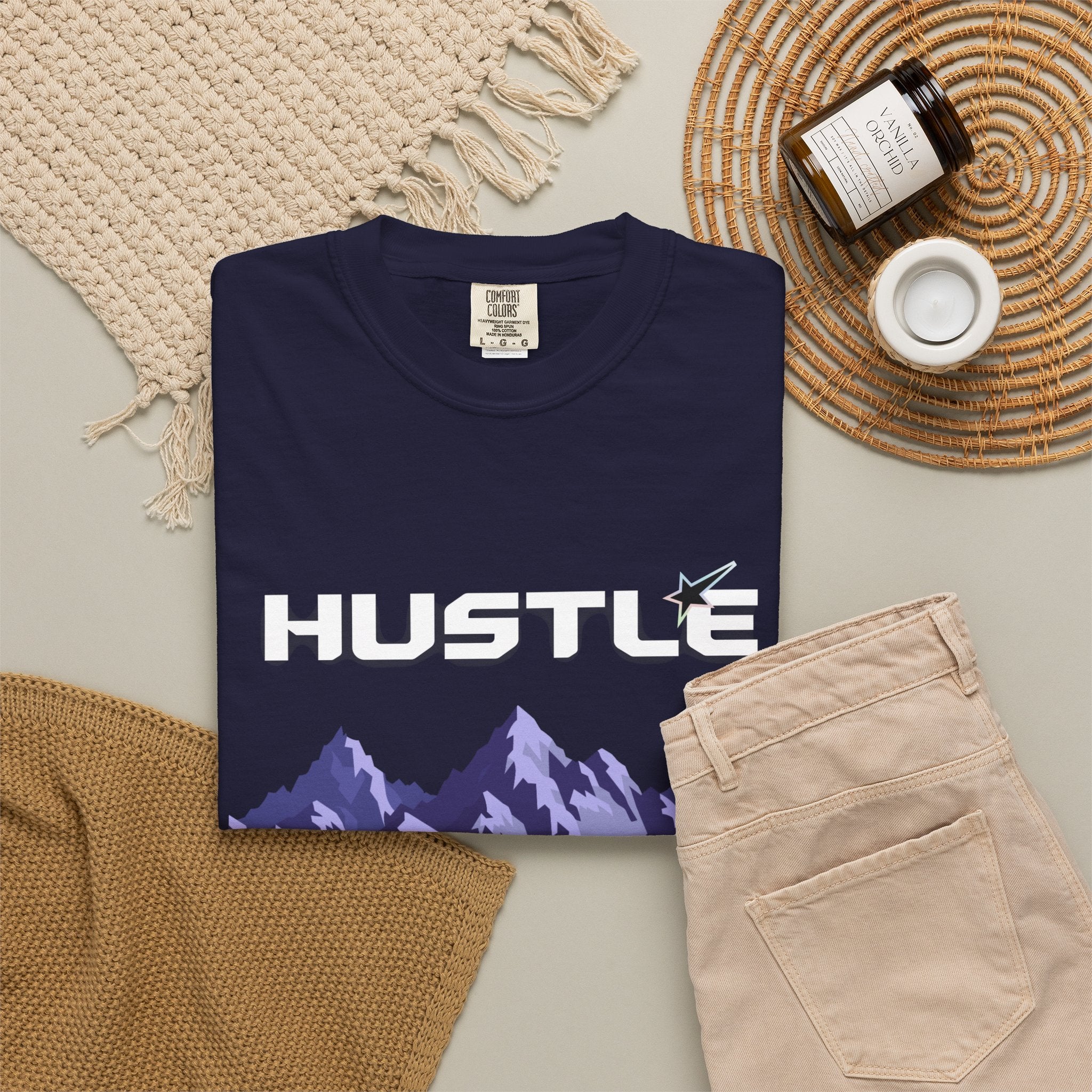 Hustle Mountain T-Shirt — Adventure Motivational Graphic Tee