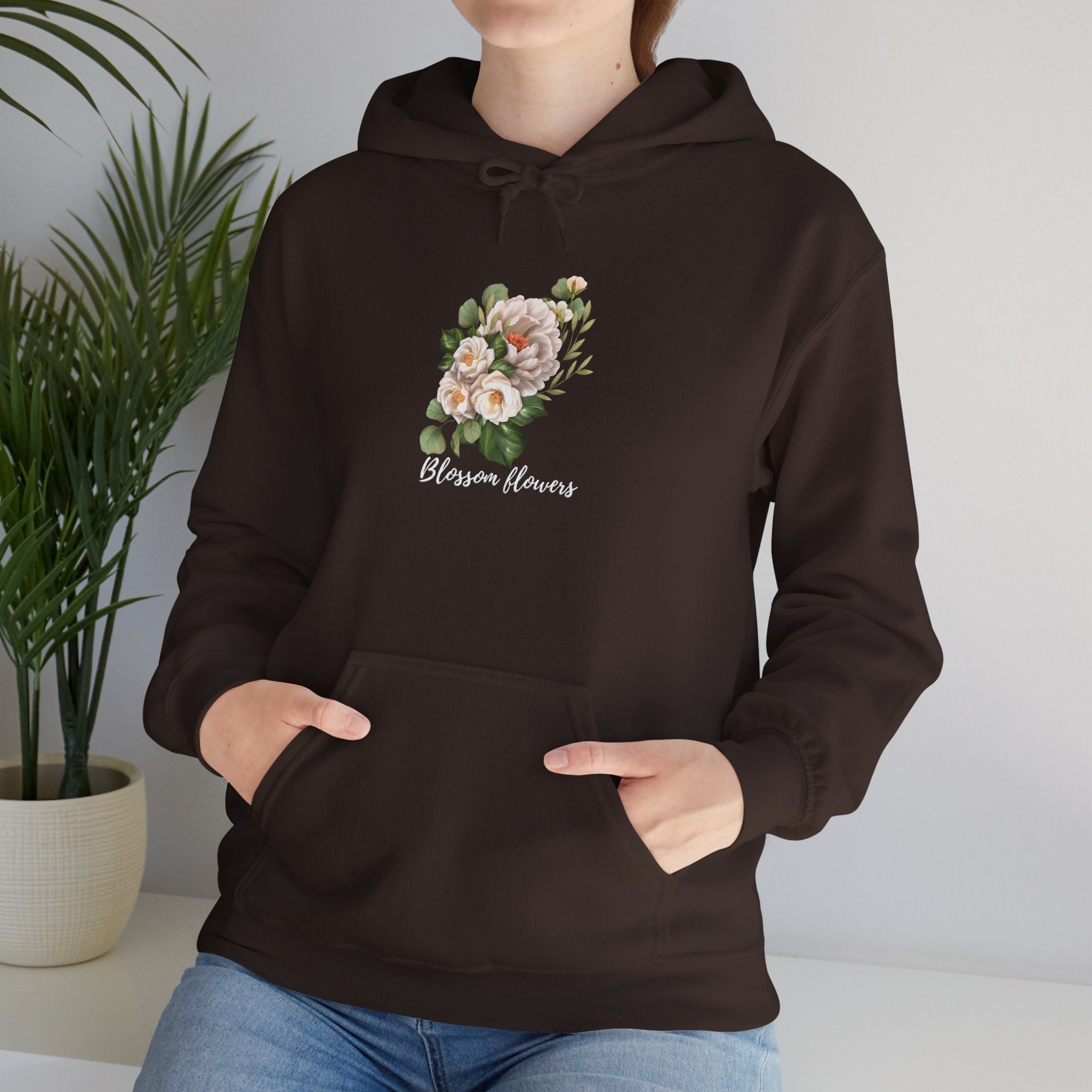 Floral 'Blossom Flowers' Hoodie – Soft Vintage Rose Graphic