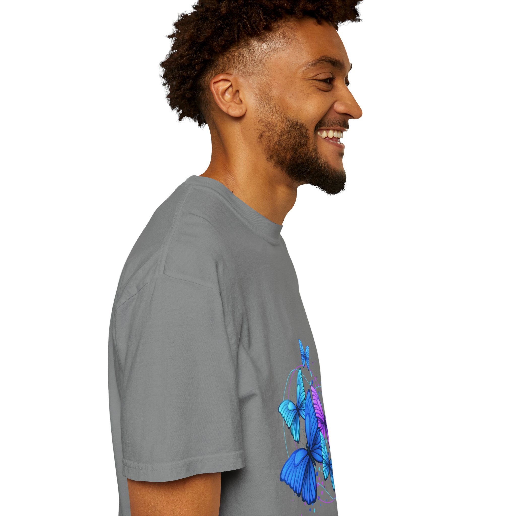 Butterfly Cluster T‑Shirt — Blue & Purple Wings Graphic Tee