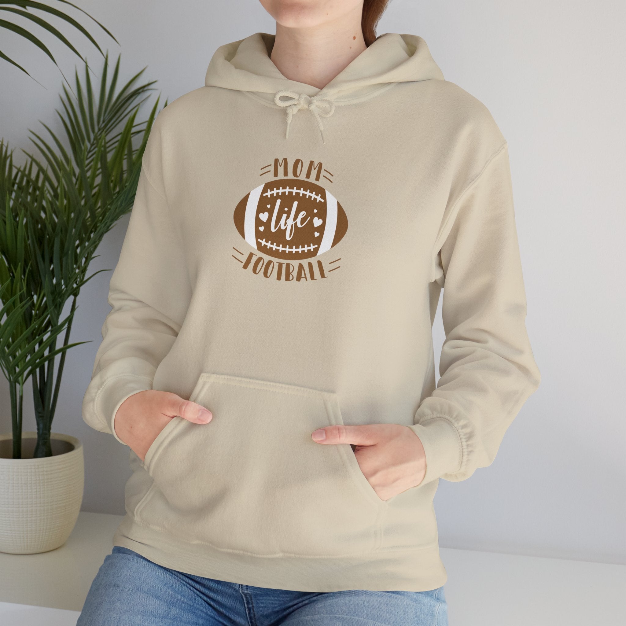 Football Mom Hoodie - "Mom Life Football" Pullover for Game Day