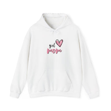 Girl Mom Hoodie — Cute Pink Heart Mom Sweatshirt, Mother’s Day Gift