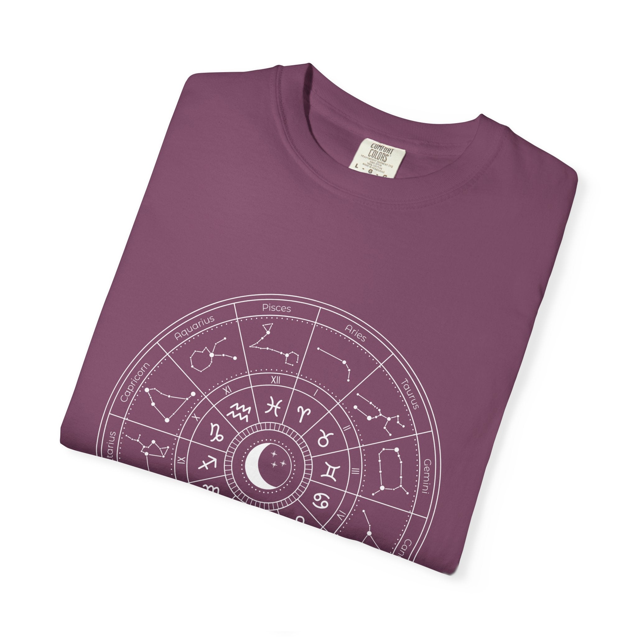 Zodiac Wheel T-Shirt — Astrological Moon & Signs Graphic Tee