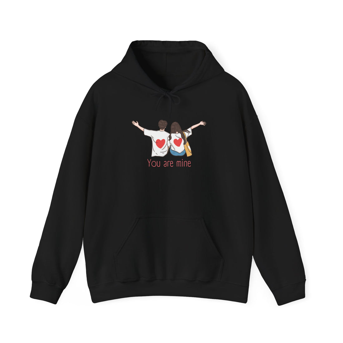 Cute Couples Hoodie — "You Are Mine" Matching Heart Back Design