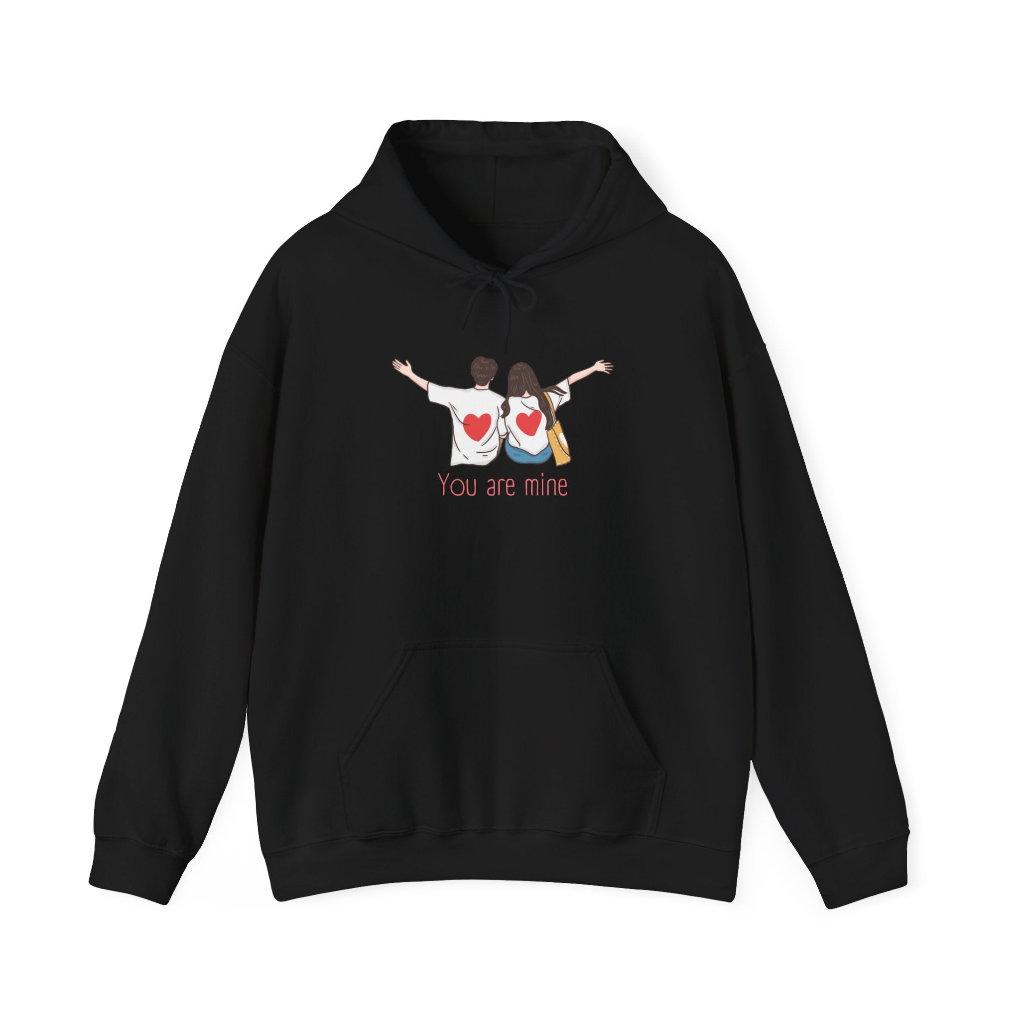 Cute Couples Hoodie — "You Are Mine" Matching Heart Back Design