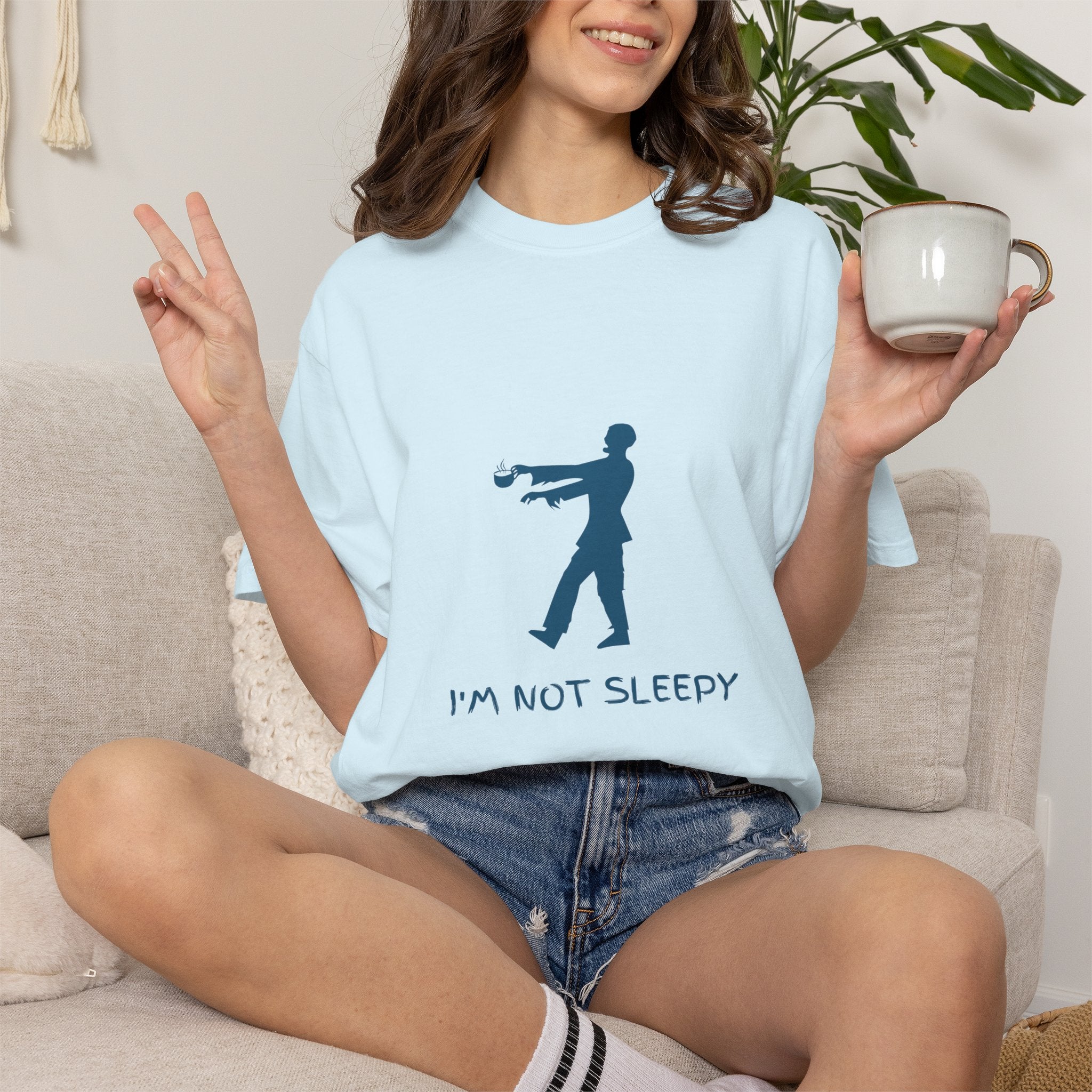 Zombie Silhouette T-Shirt — "I’m Not Sleepy" Funny Halloween Tee