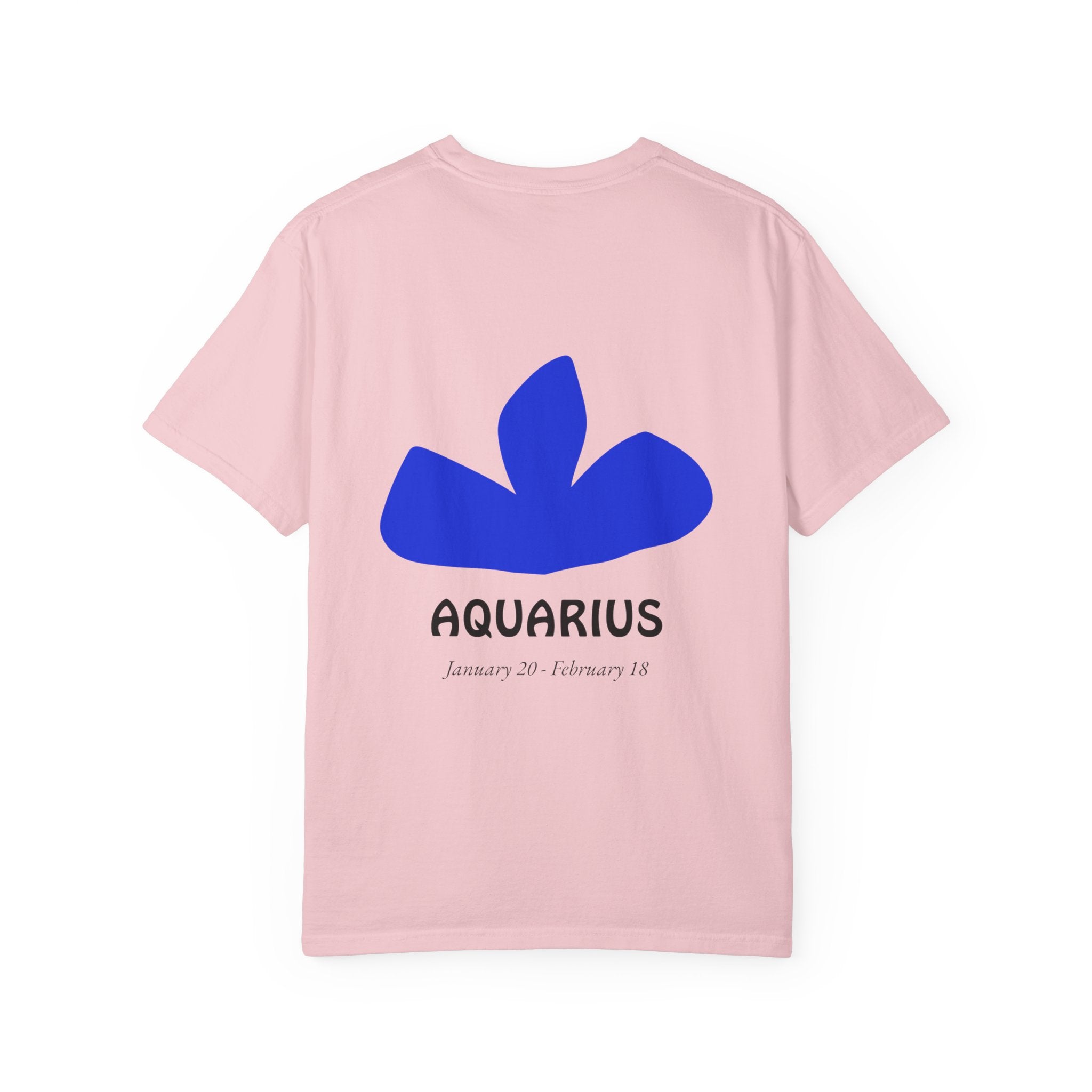 Aquarius Zodiac T-Shirt — Bold Blue Symbol, January 20–February 18 Astrology Tee