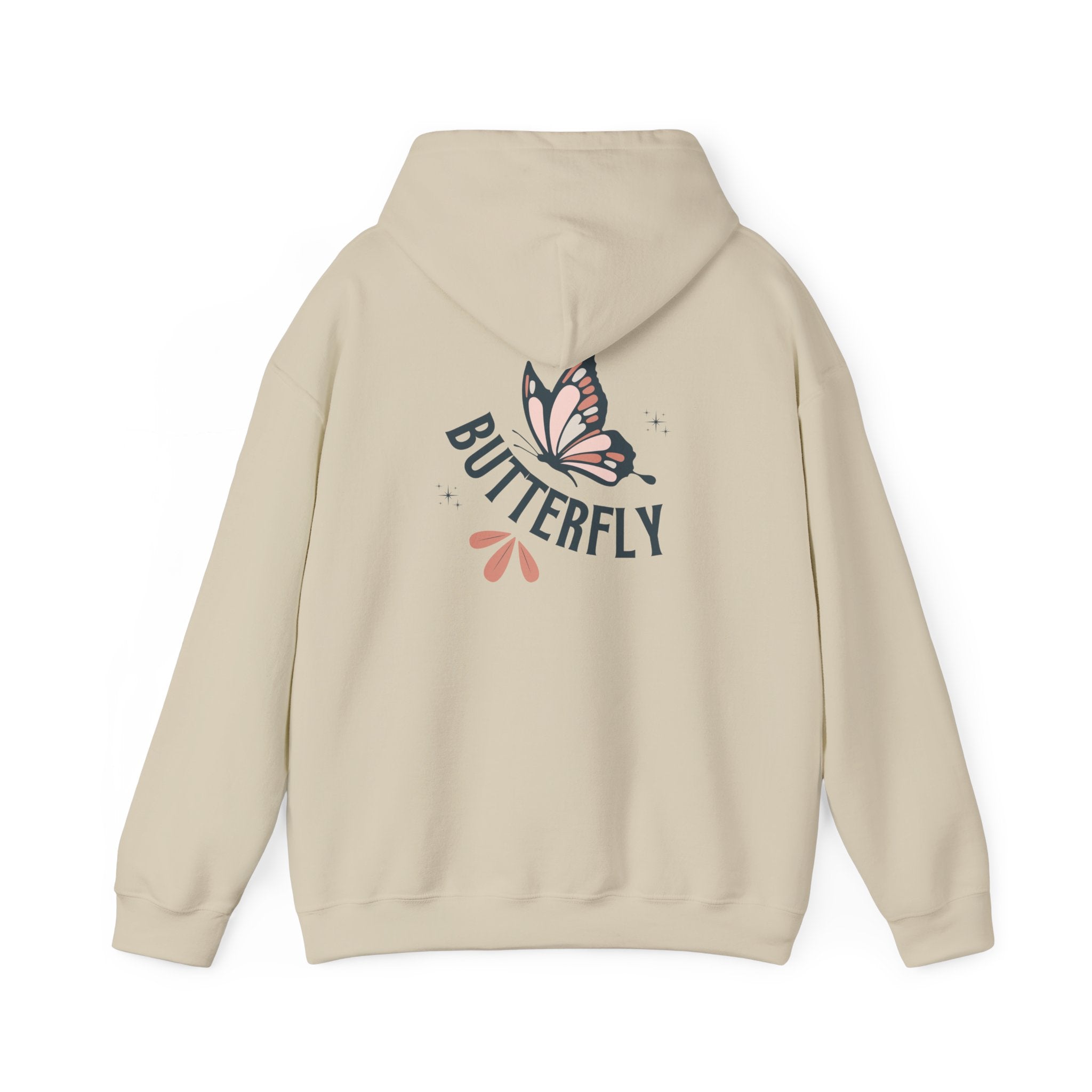 Butterfly Hoodie — Floral Pink Butterfly Graphic Pullover