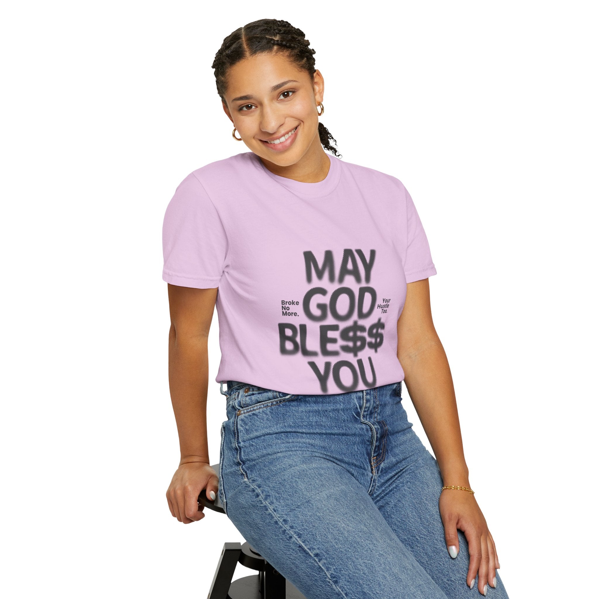 May God Bless You T-Shirt — Graphic Prayer Tee with Dollar Sign Design