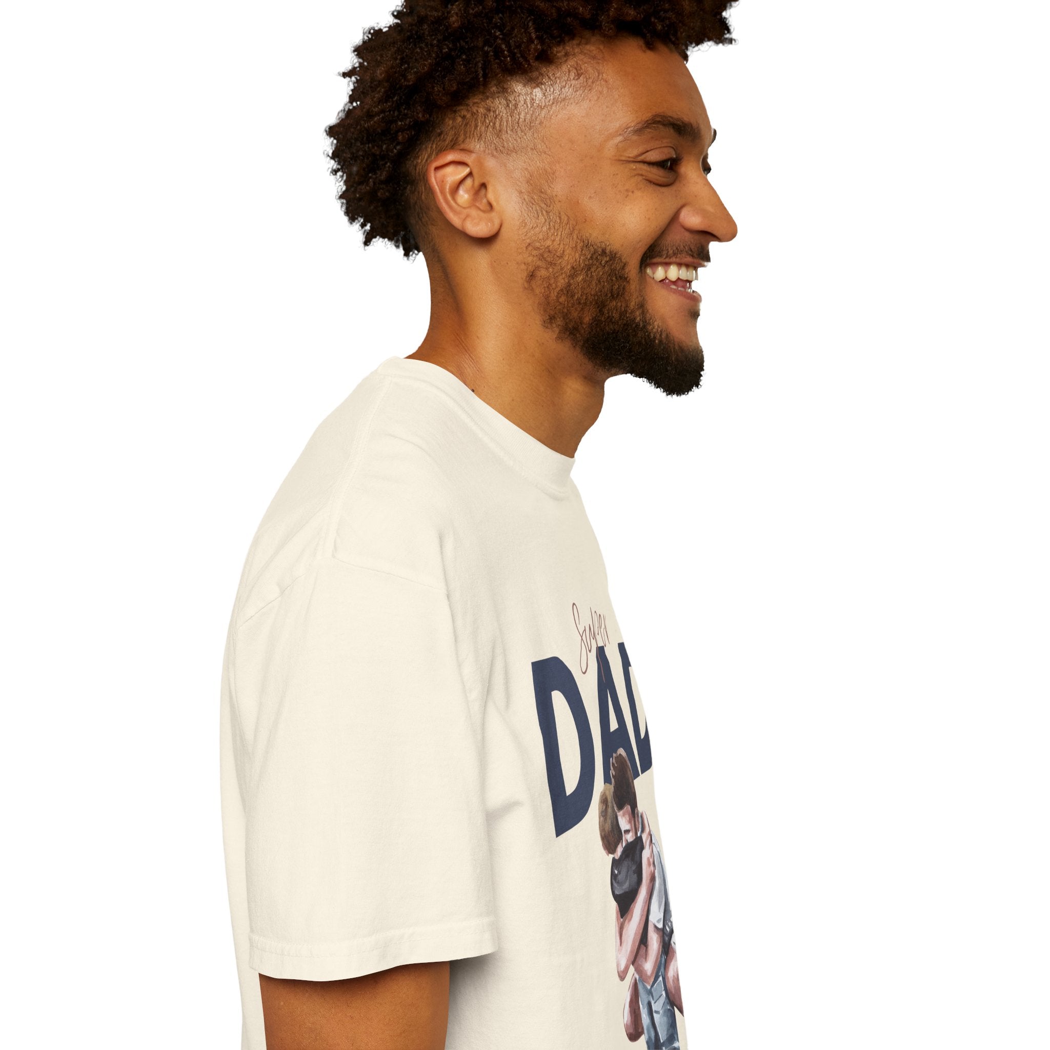 Father & Son Hug T-Shirt — Super Dad Graphic Tee for Father's Day