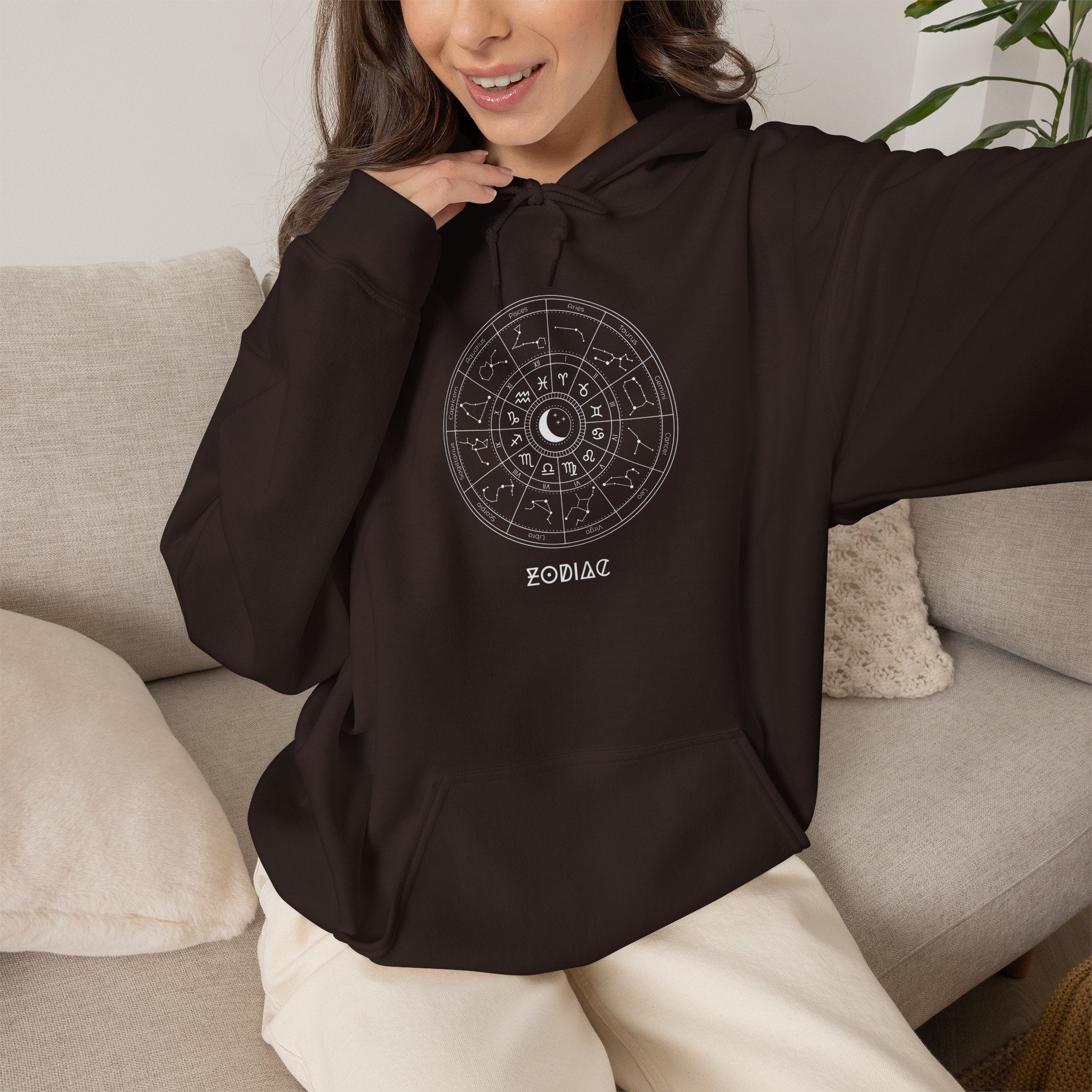 Zodiac Constellation Hoodie - Moon & Star Astrology Graphic Sweatshirt