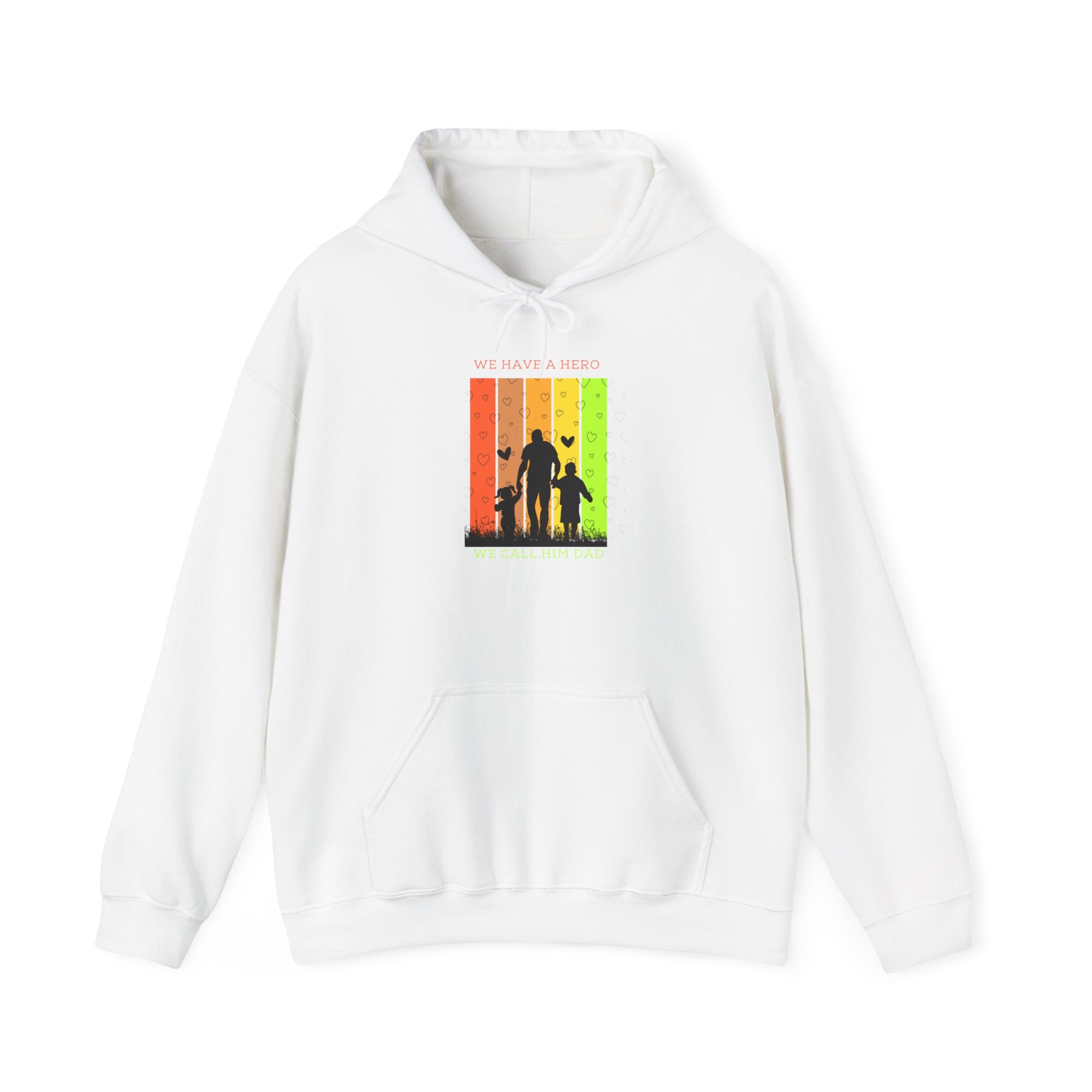 Father and Kids Retro Sunset Hoodie — Dad and Children Silhouette Sweatshirt