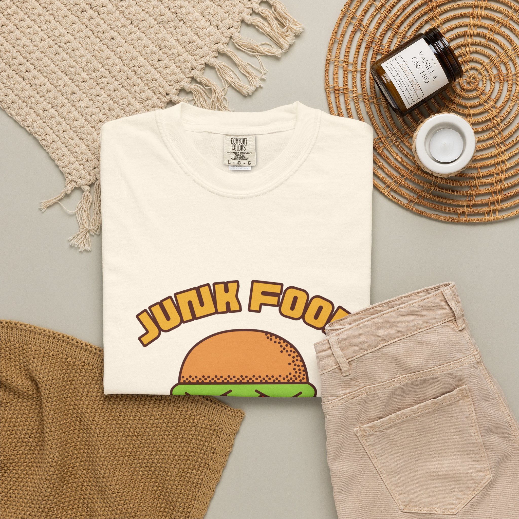 Junk Food Burger T-Shirt — Cute Retro ‘Delicious Taste’ Graphic Tee