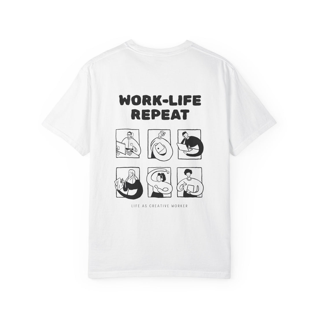 Work-Life Repeat T-Shirt — Minimalist Graphic Tee for Busy Professionals