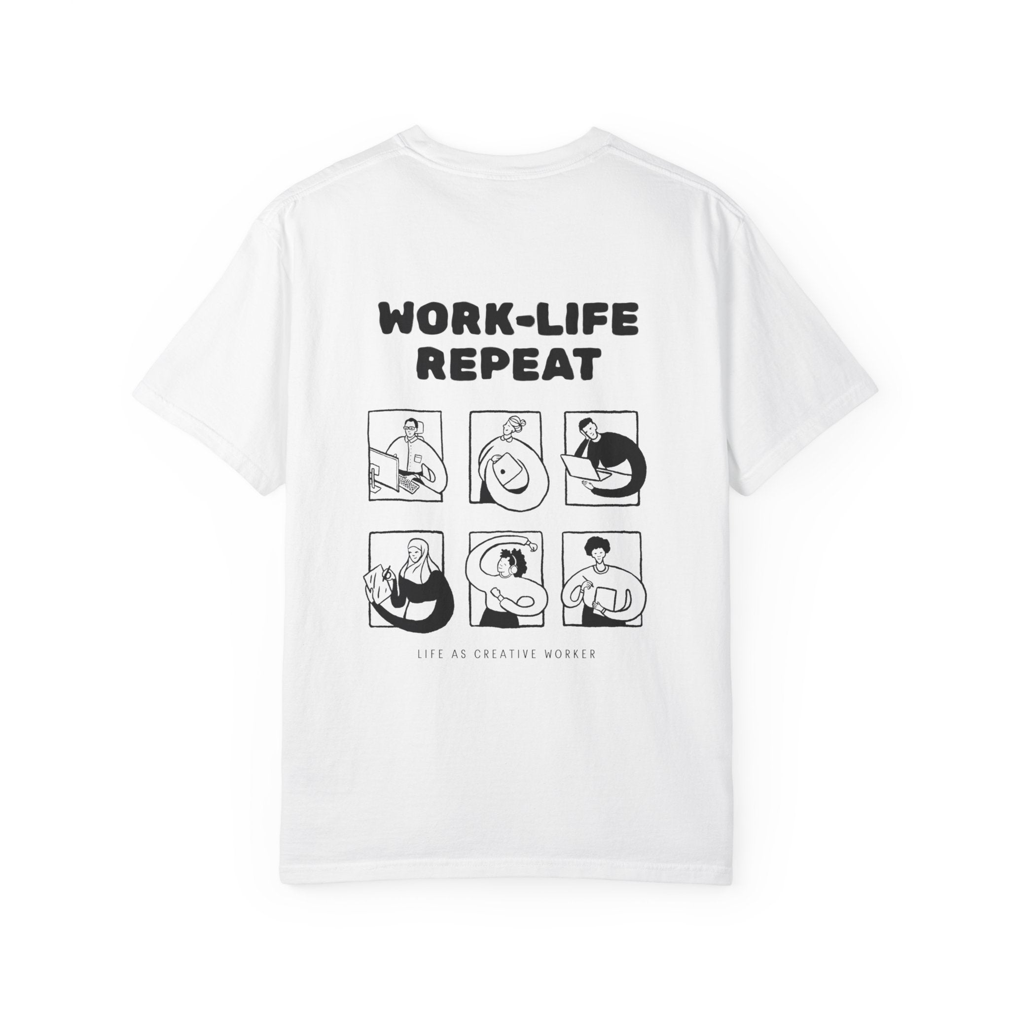 Work-Life Repeat T-Shirt — Minimalist Graphic Tee for Busy Professionals