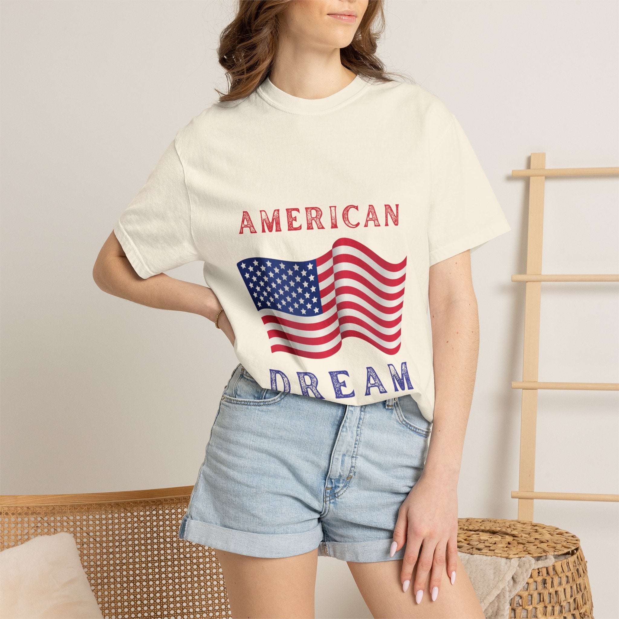 American Dream T-Shirt — Vintage Flag Graphic Tee for 4th of July & Patriotic Celebrations
