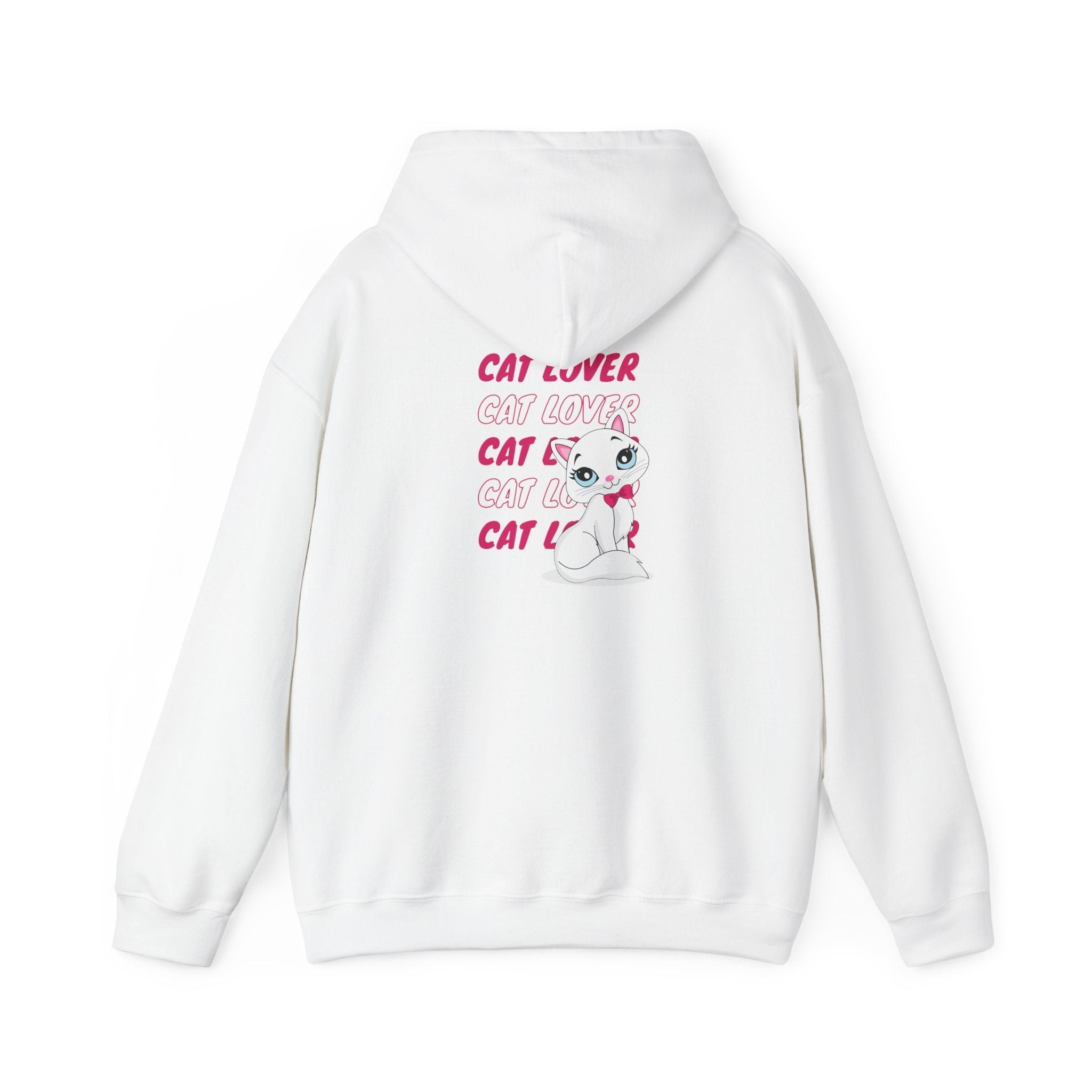 Cat Lover Hoodie — Cute Pink Kitty Graphic Pullover