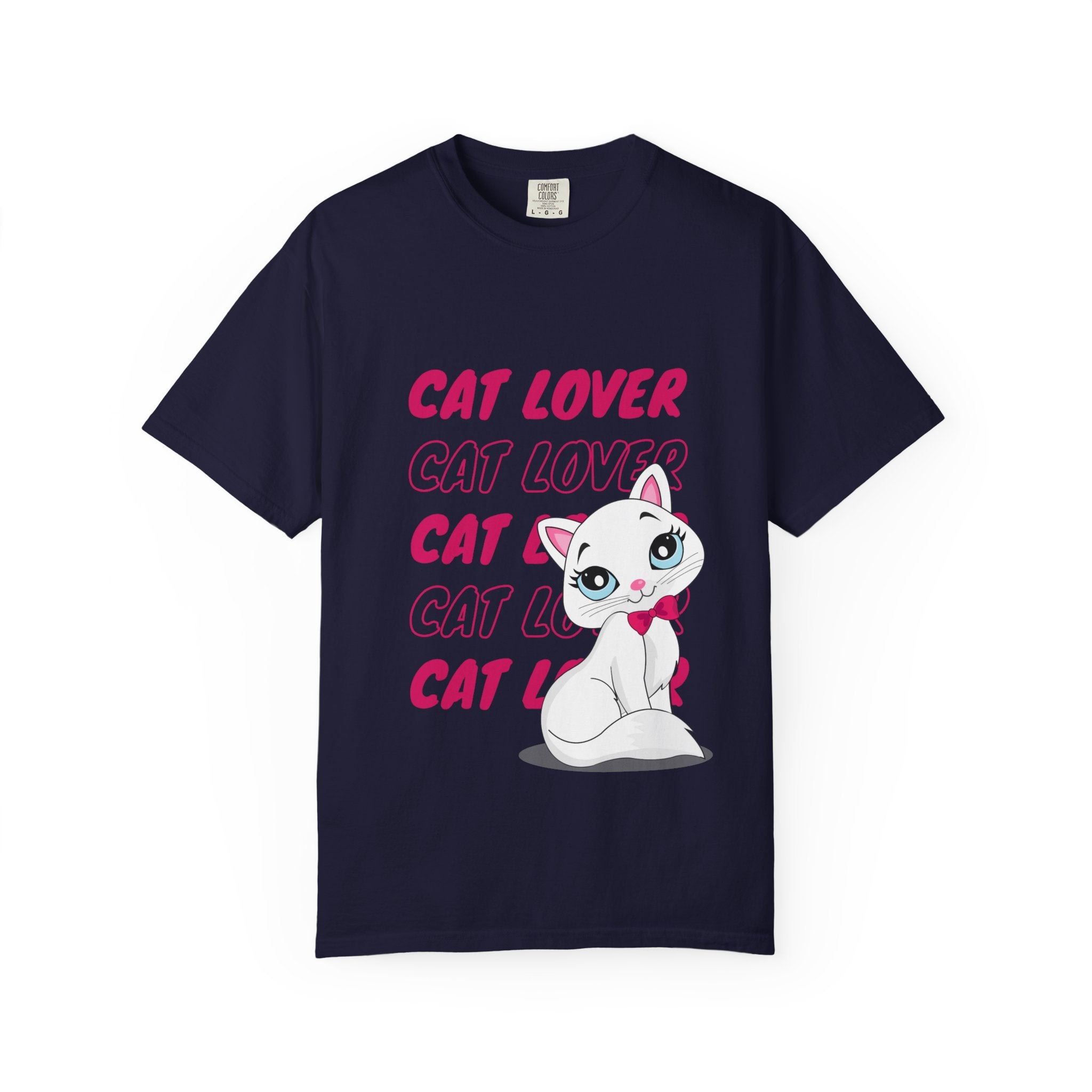 Cat Lover T-Shirt — Cute White Kitten Graphic Tee for Cat Moms & Fans