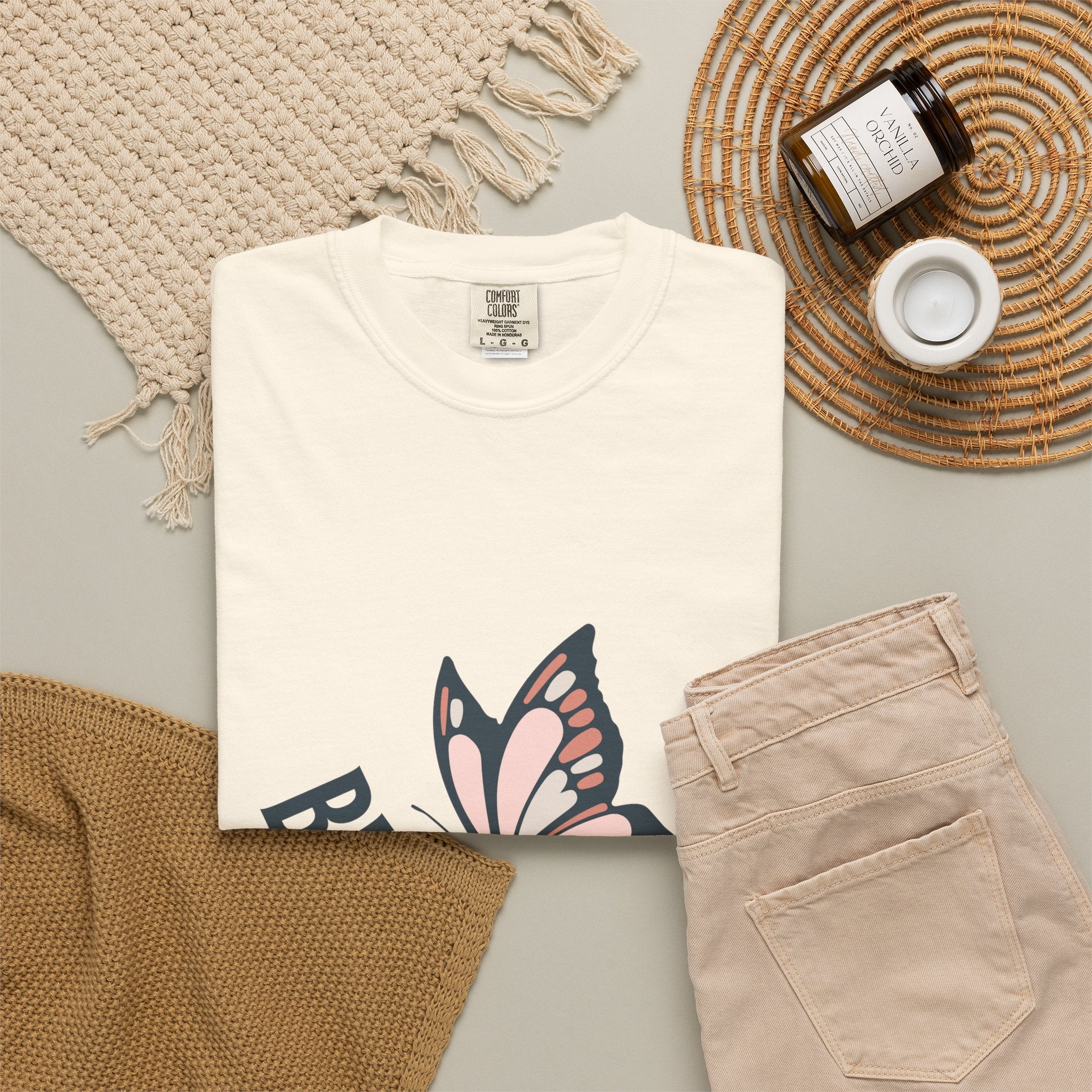 Butterfly Graphic T-Shirt — Pink Monarch Floral Tee