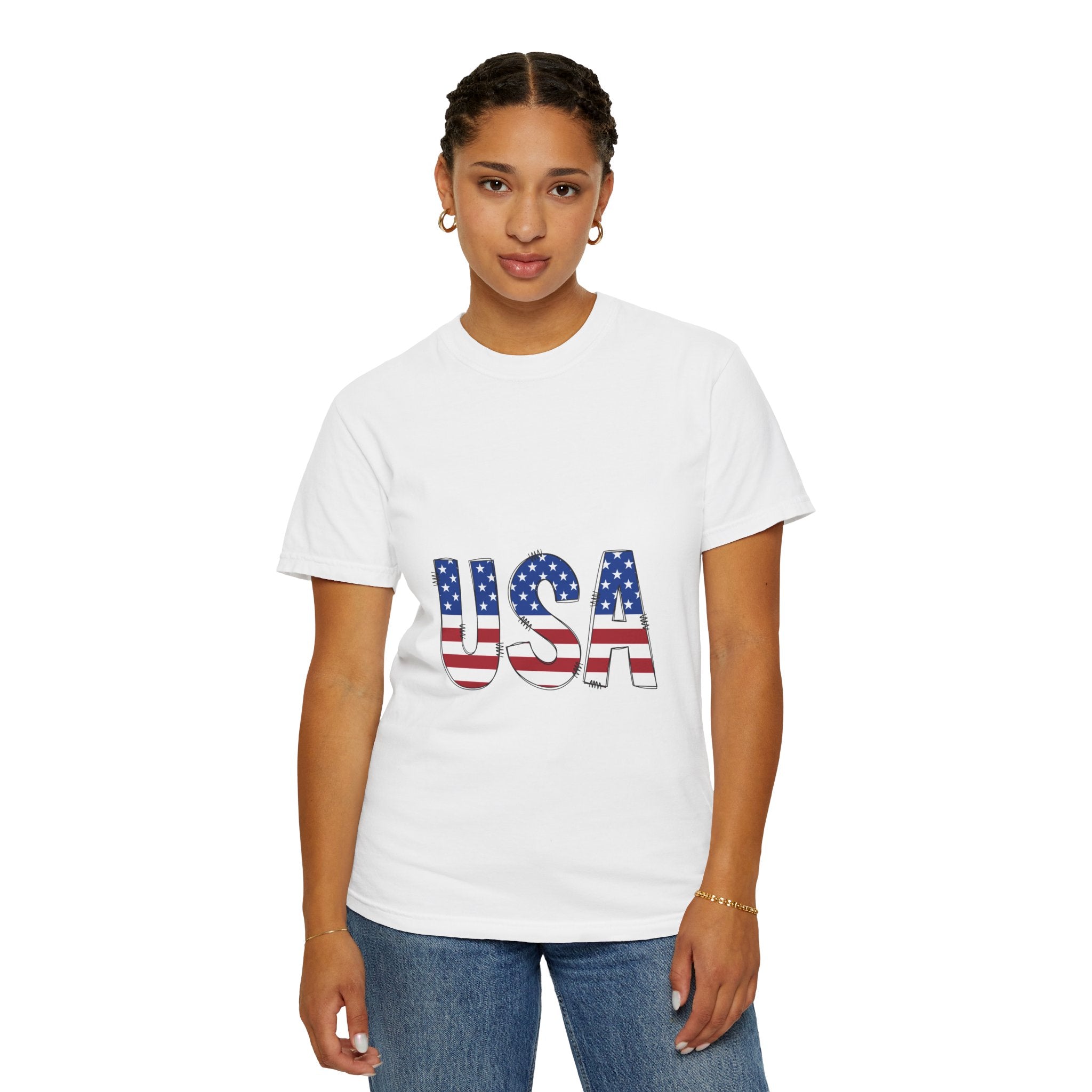 USA Flag Graphic T-Shirt — Patriotic Fourth of July Tee