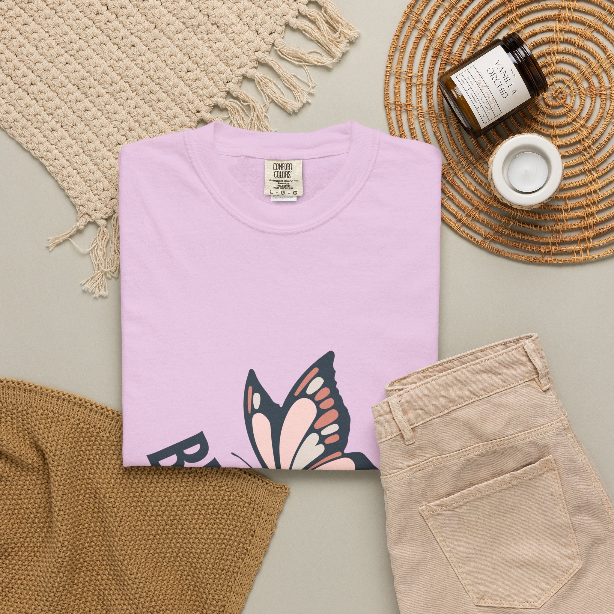 Butterfly Graphic T-Shirt — Pink Monarch Floral Tee