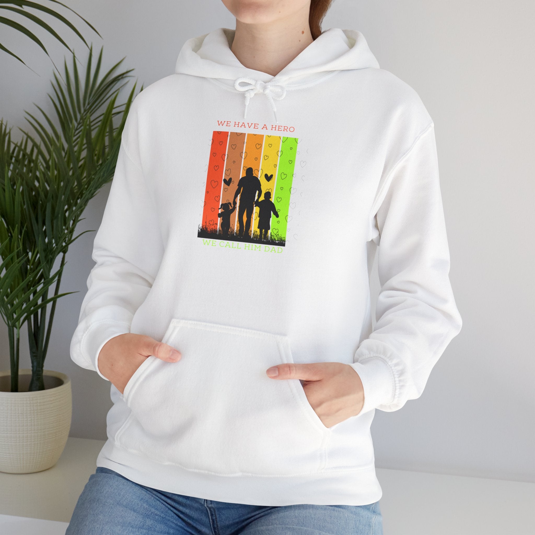 Father and Kids Retro Sunset Hoodie — Dad and Children Silhouette Sweatshirt
