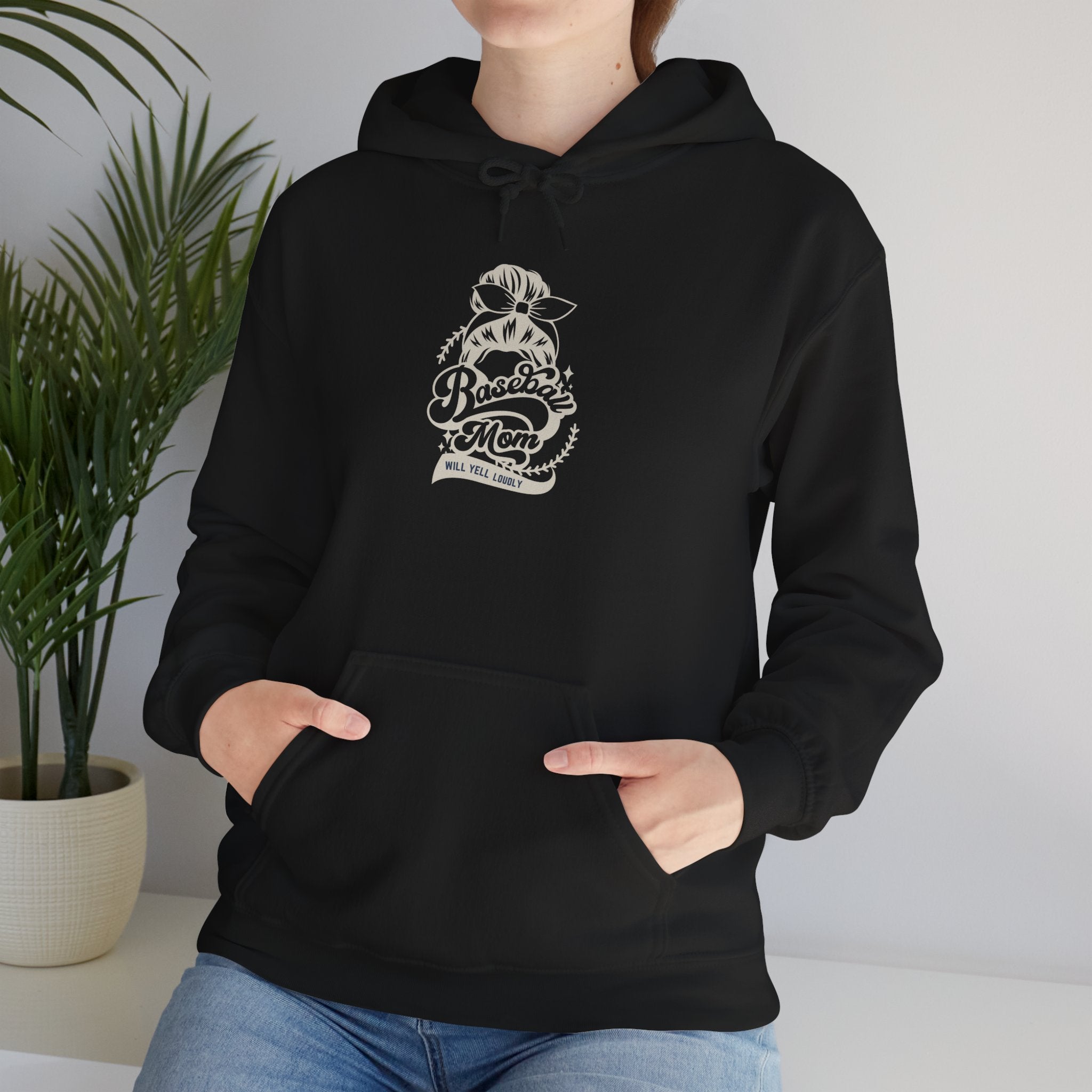 Baseball Mom Hoodie — Vintage Script Baseball Mom Will Run On Caffeine & Love