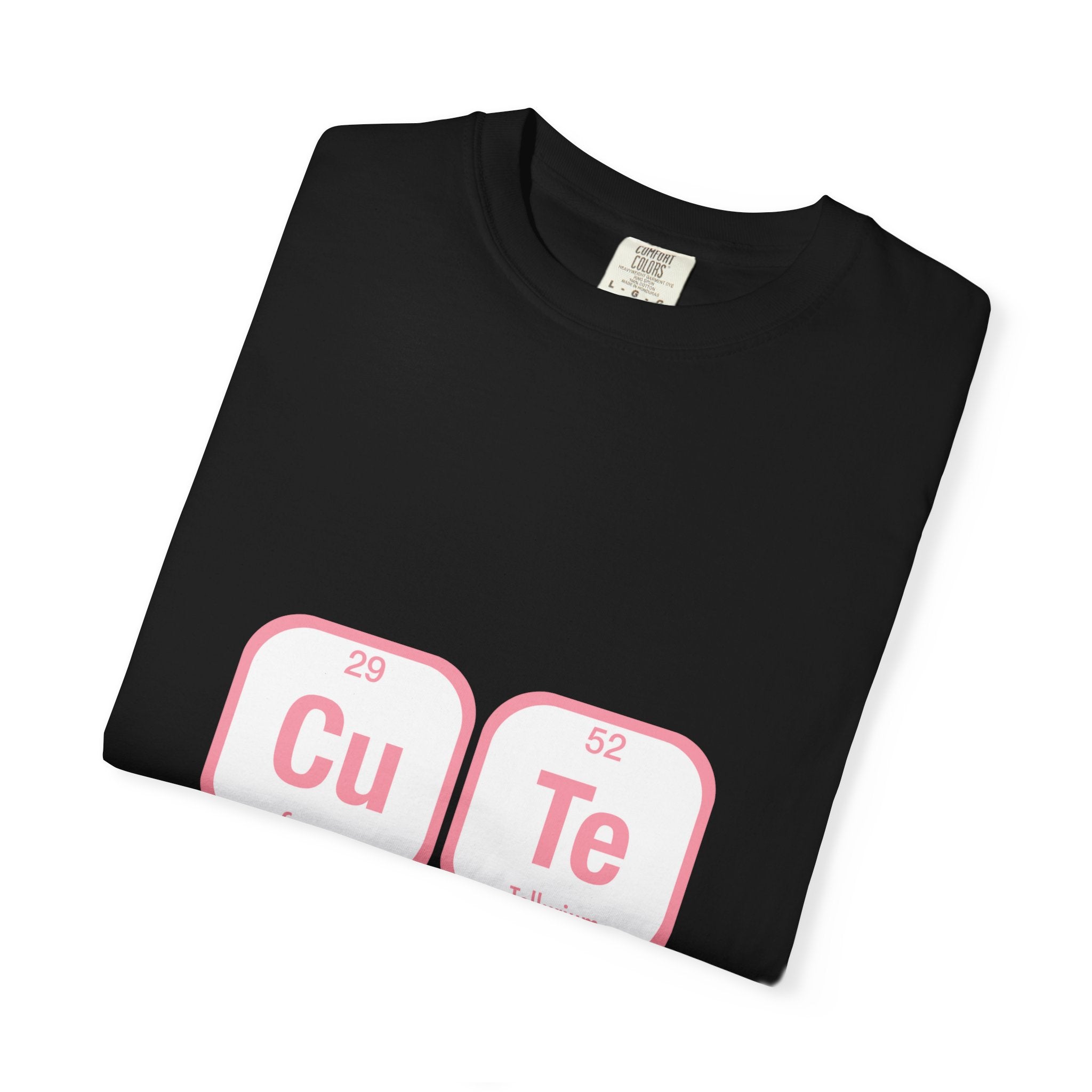 Cute Chemistry Tee — "Cu Te" Element Heart Graphic T-Shirt