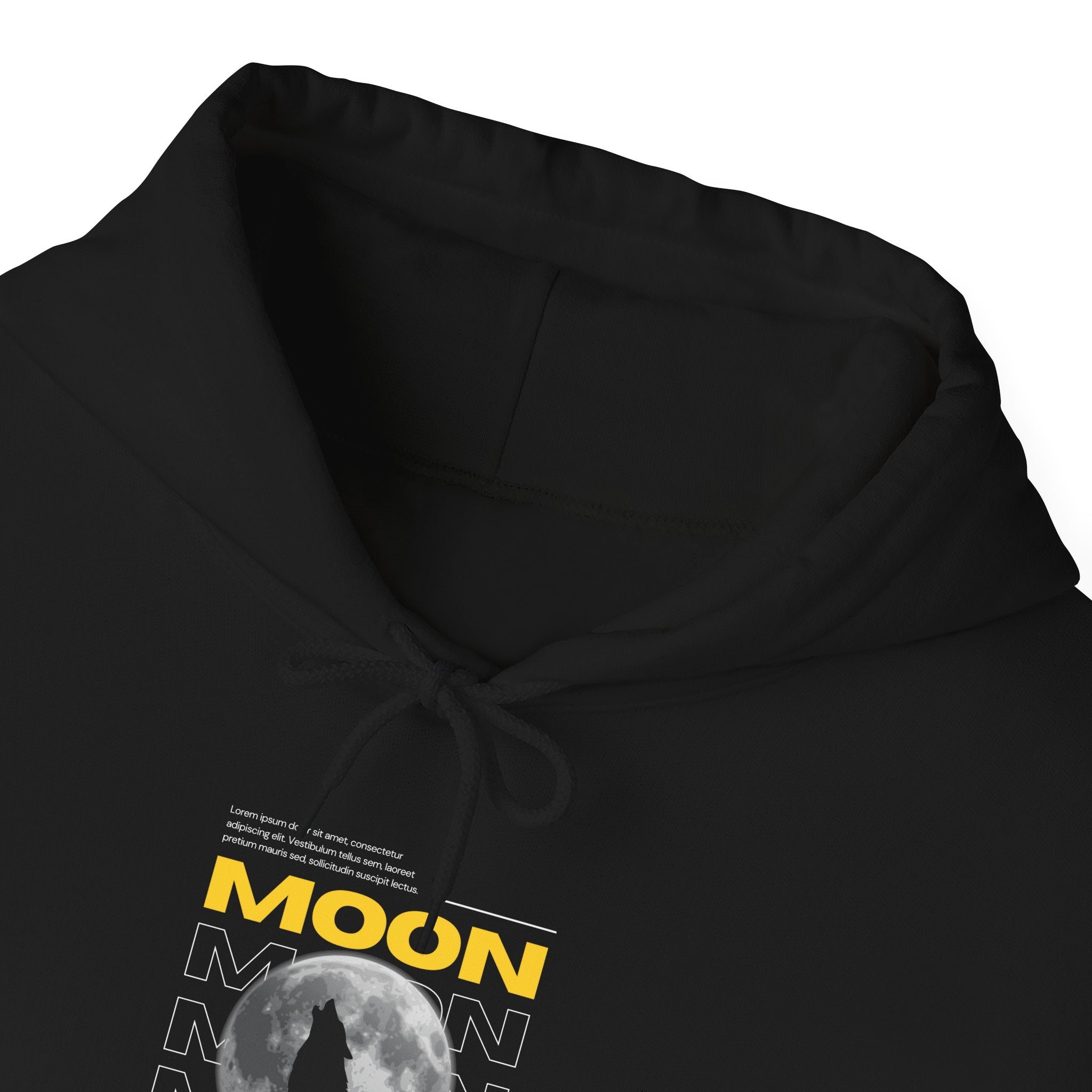Moon Graphic Hoodie — Wolf Howling at Full Moon Pullover