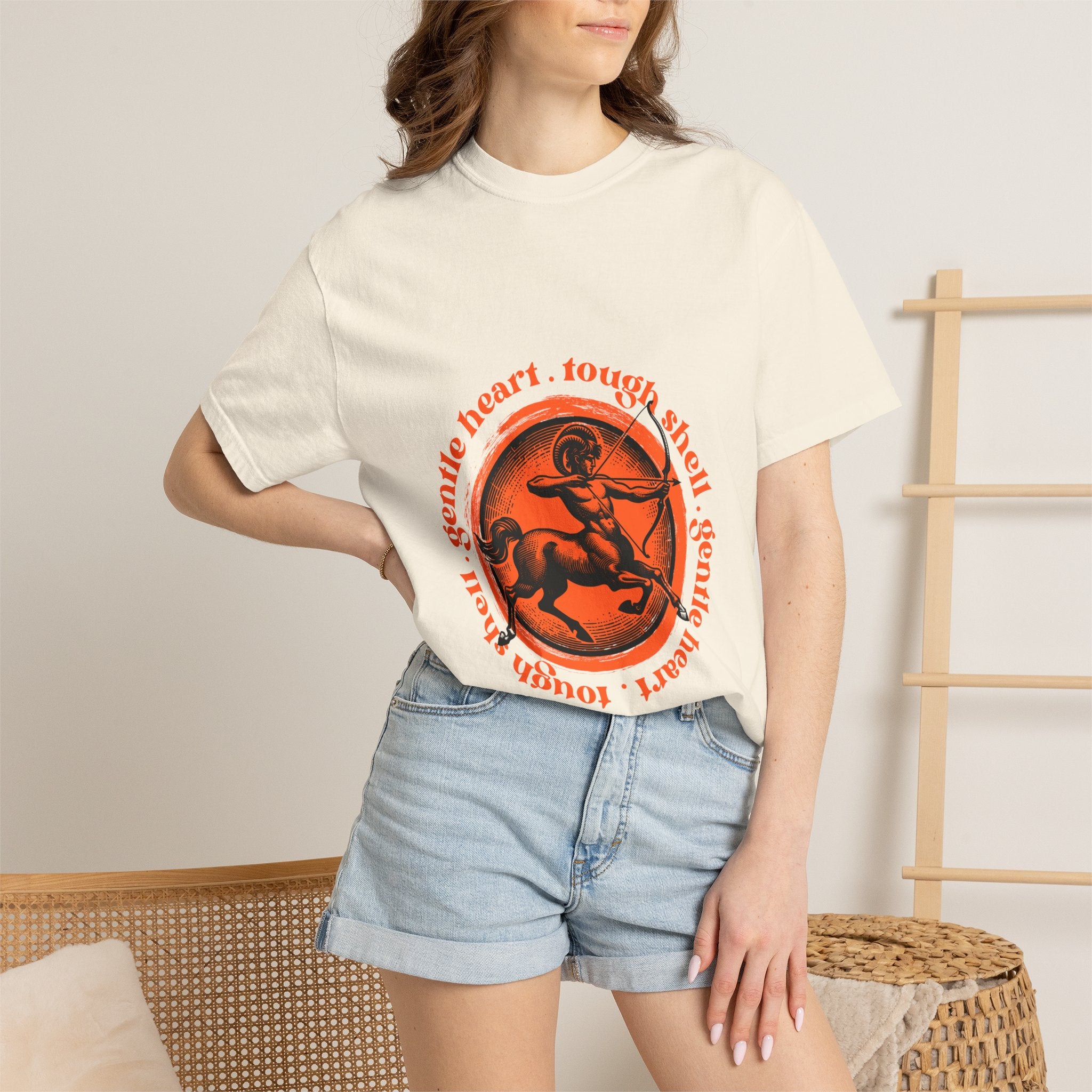 Aries Ram Graphic T-Shirt — "Gentle Heart, Tough Soul" Zodiac Tee