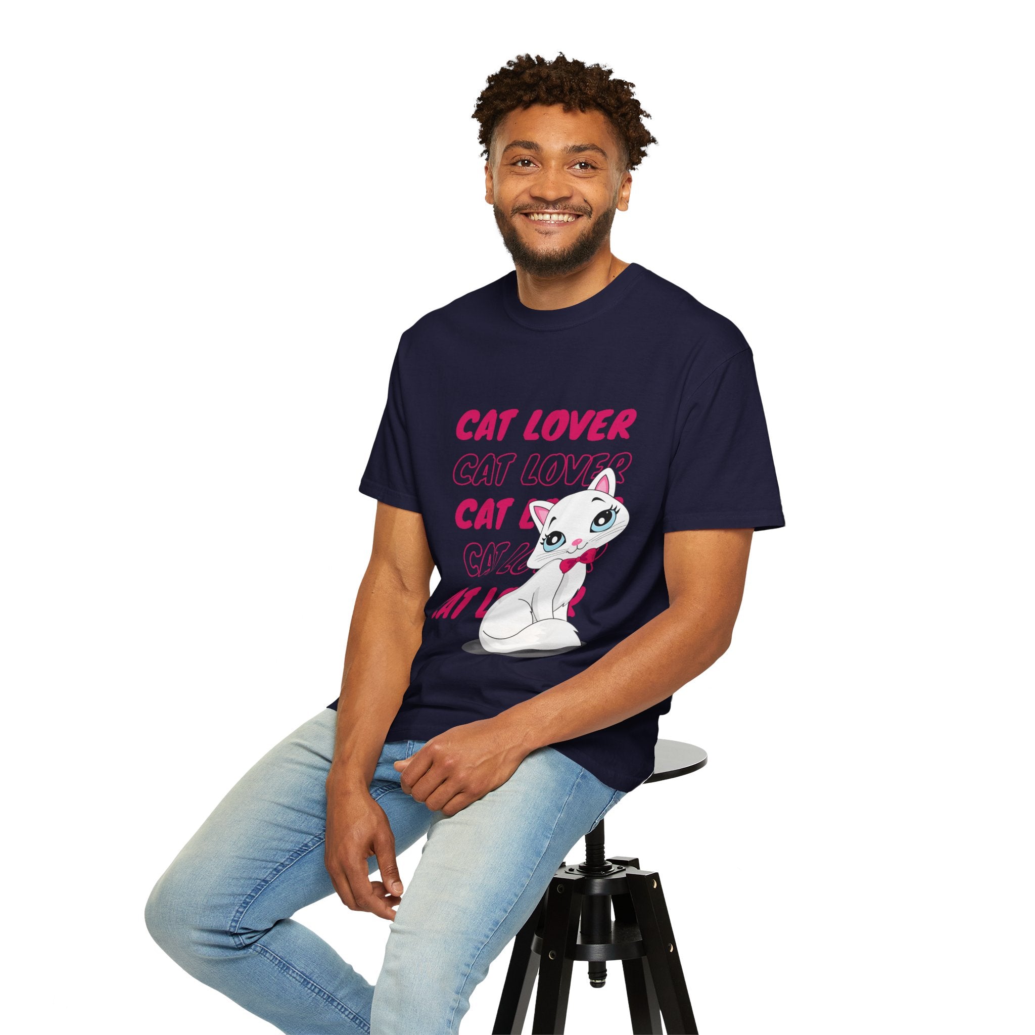 Cat Lover T-Shirt — Cute White Kitten Graphic Tee for Cat Moms & Fans