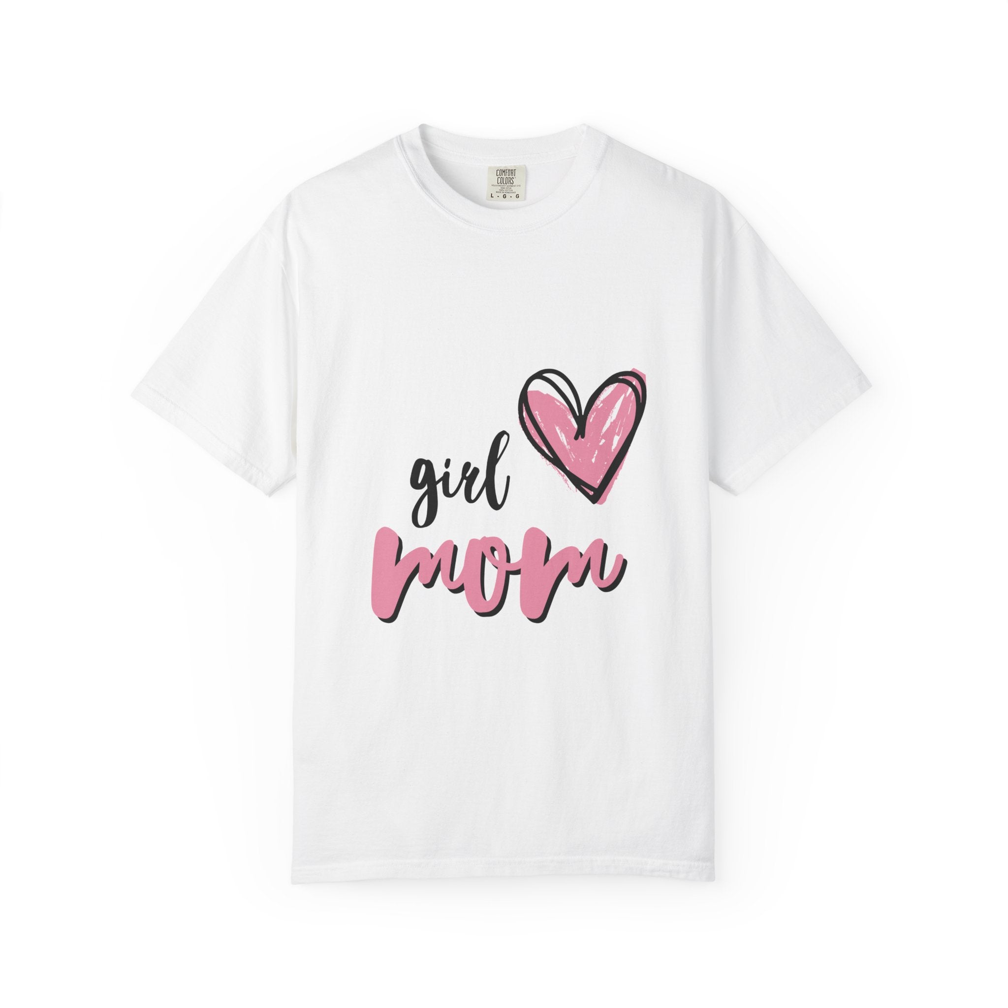 Girl Mom T-Shirt — Pink Heart Mom Shirt for New & Proud Mothers