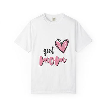 Girl Mom T-Shirt — Pink Heart Mom Shirt for New & Proud Mothers
