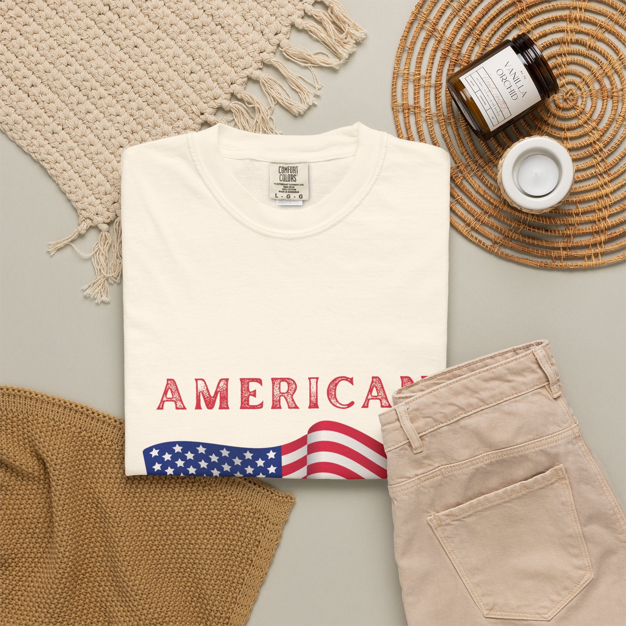 American Dream T-Shirt — Vintage Flag Graphic Tee for 4th of July & Patriotic Celebrations