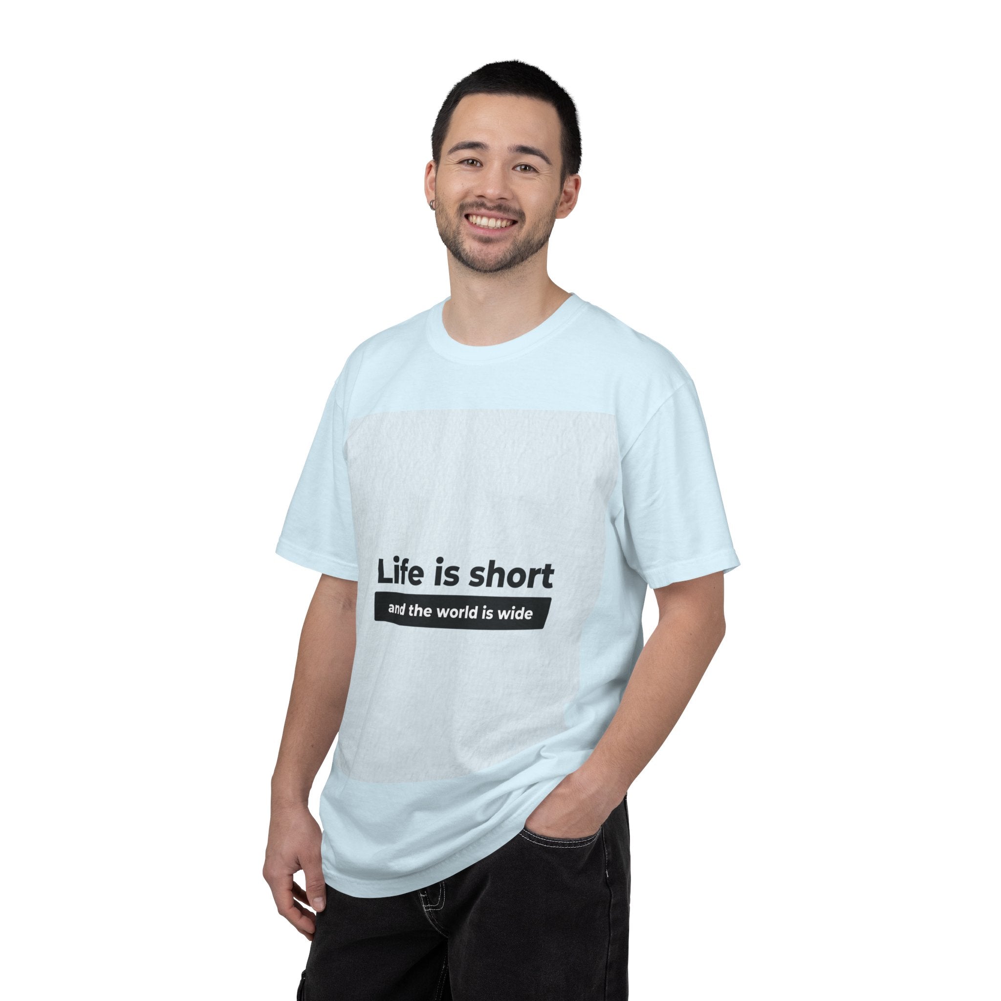Life Is Short Travel T‑Shirt — "Life is short and the world is wide" Adventure Tee