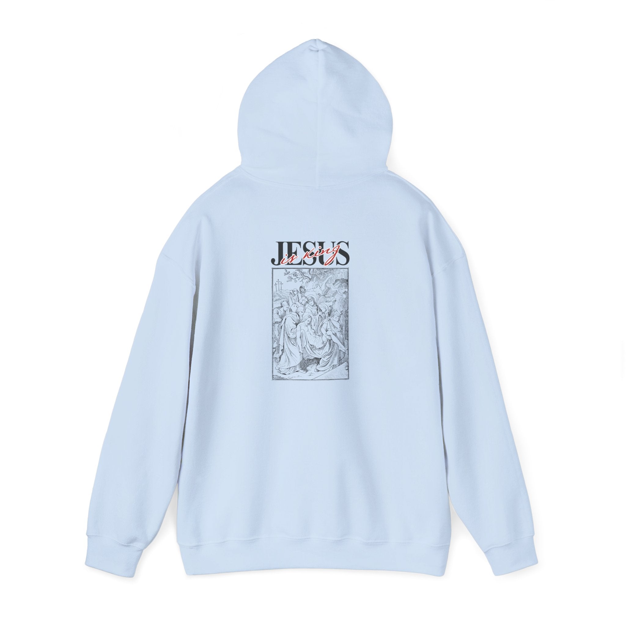Jesus Vintage Illustration Hoodie — Retro Religious Graphic Pullover