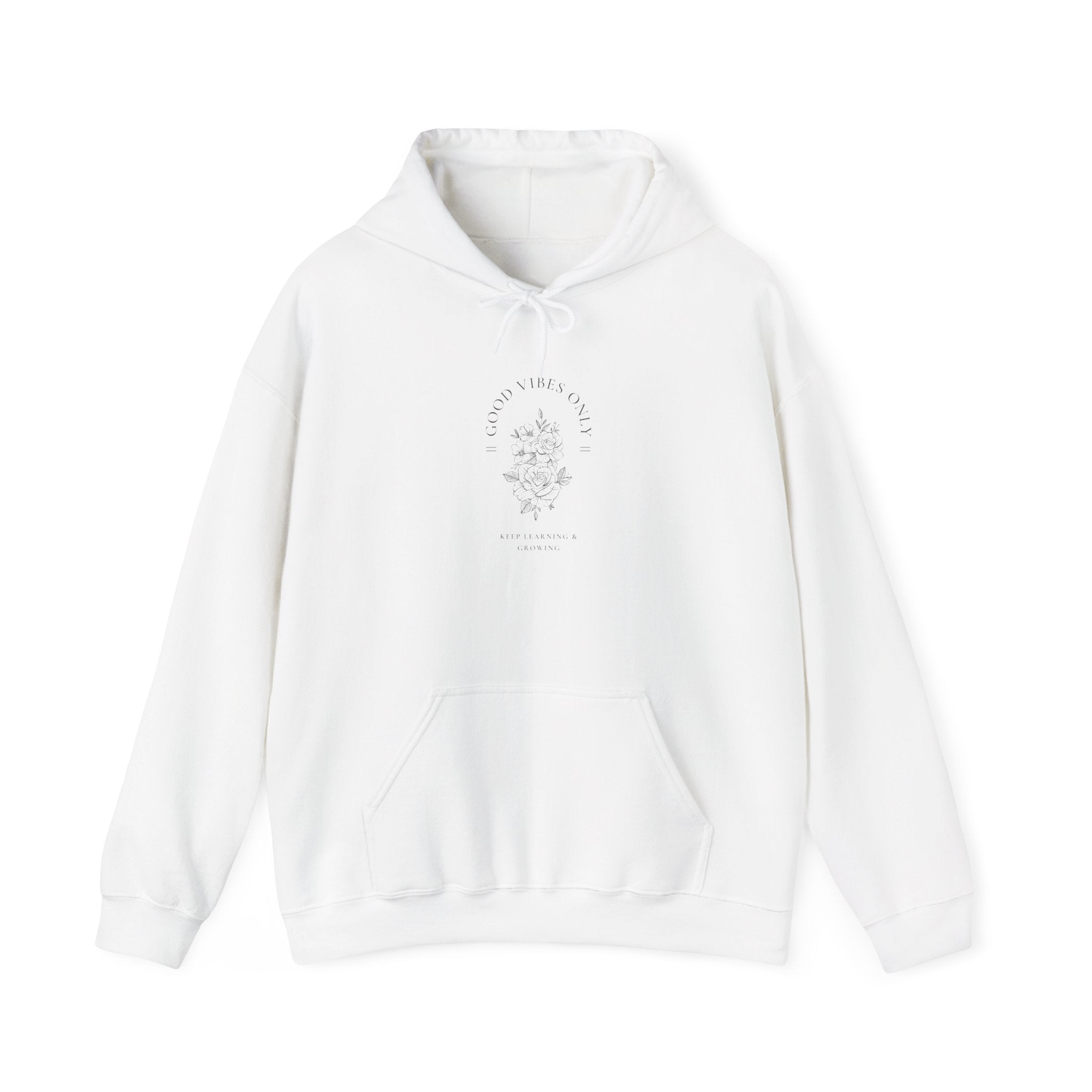 Floral Moon Hoodie — 'Stay Wild' Minimal Botanical Graphic Hooded Sweatshirt