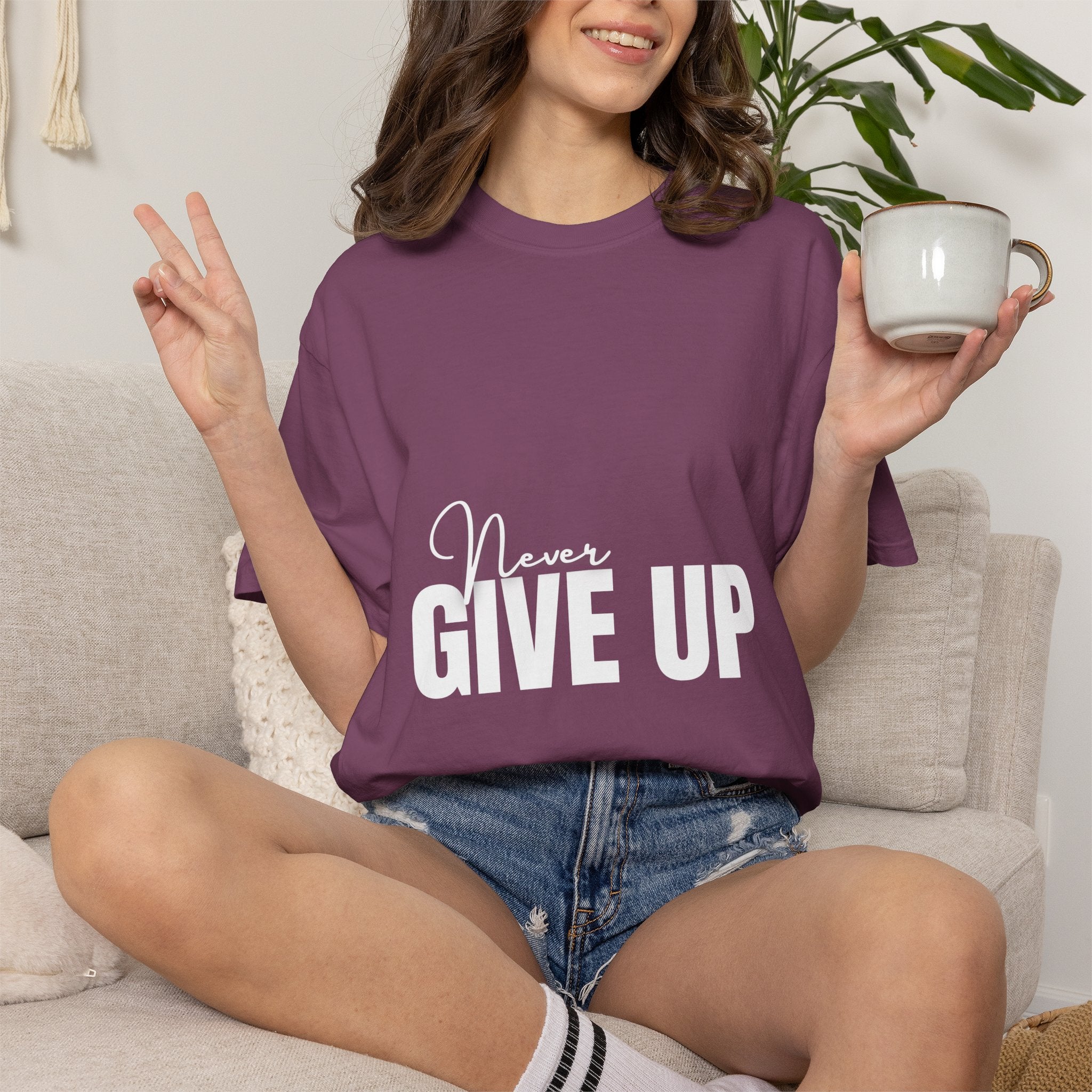 Never Give Up T-Shirt — Motivational Graphic Tee