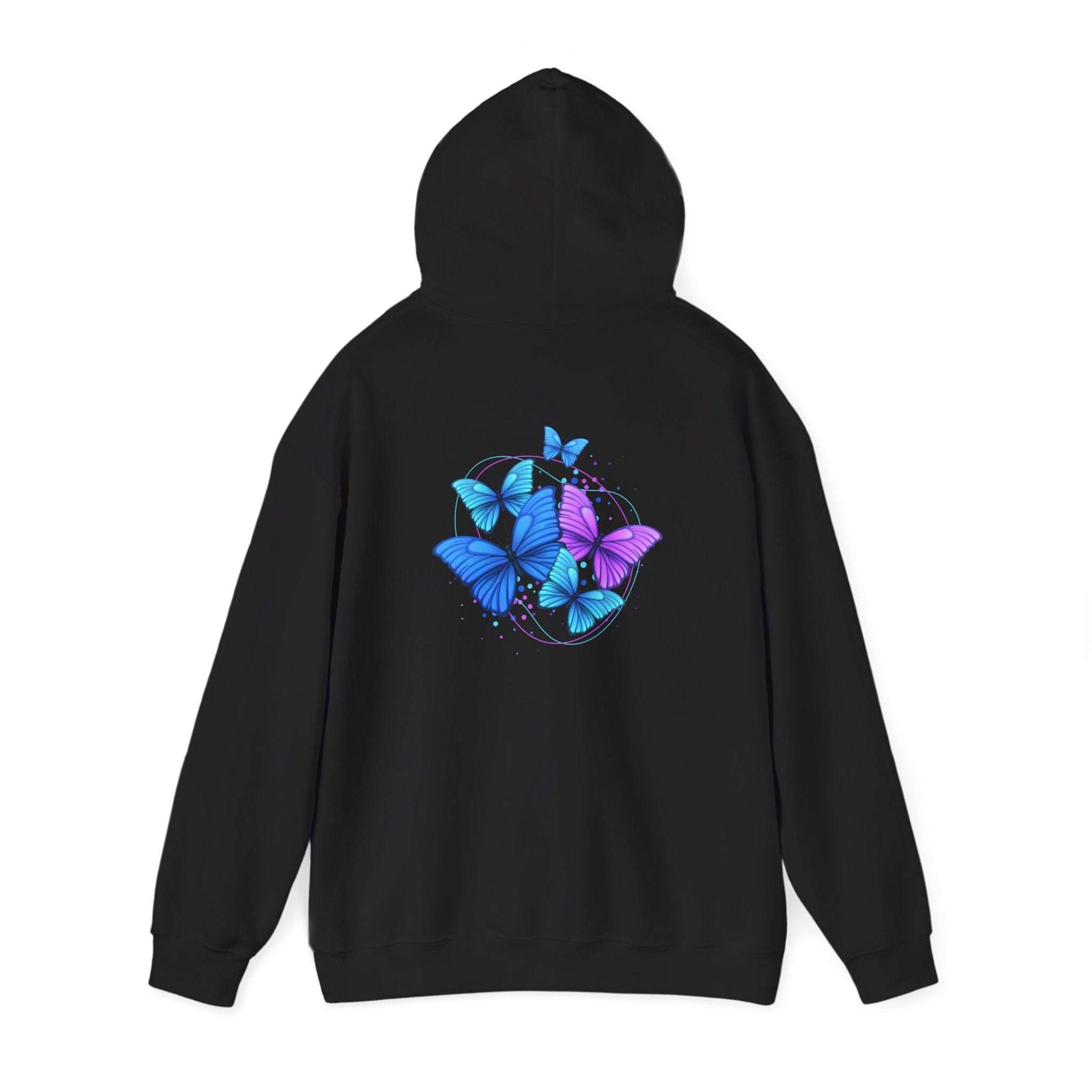 Butterfly Cluster Hoodie – Blue & Purple Butterfly Graphic Sweatshirt