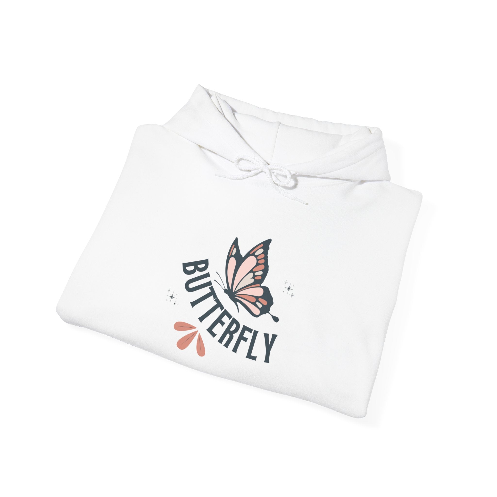 Butterfly Hoodie — Floral Pink Butterfly Graphic Pullover