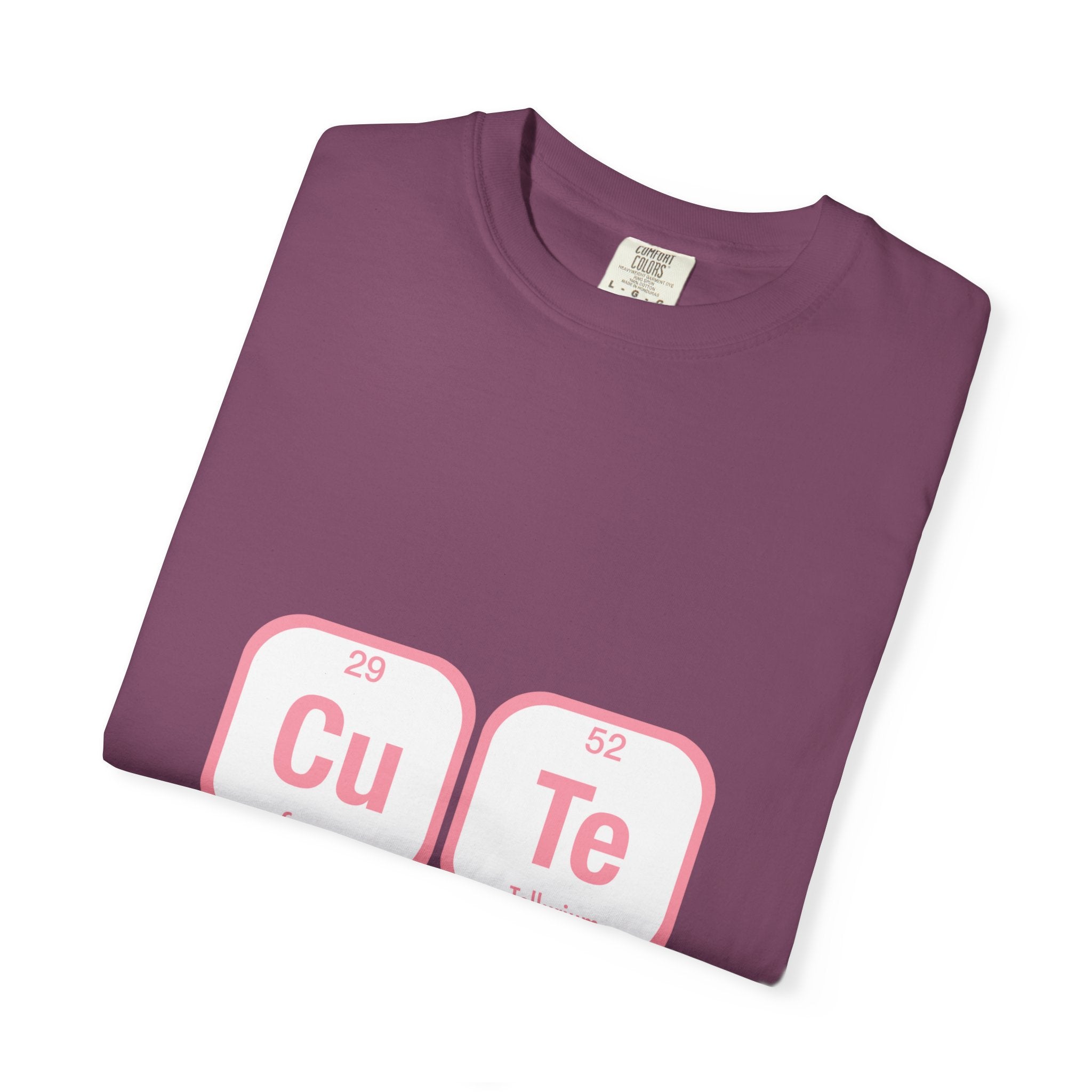 Cute Chemistry Tee — "Cu Te" Element Heart Graphic T-Shirt
