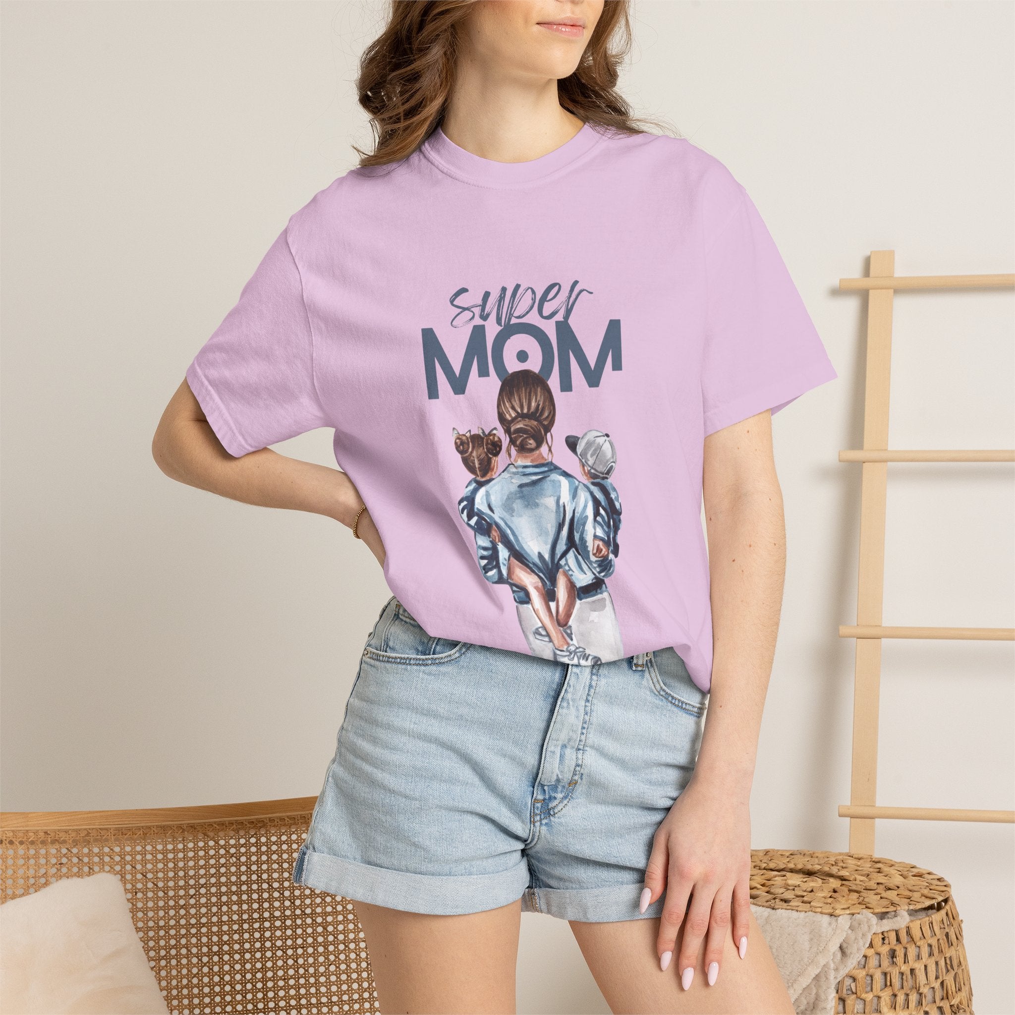 Super Mom T-Shirt — Mom with Kids Graphic Tee | Mother's Day Gift