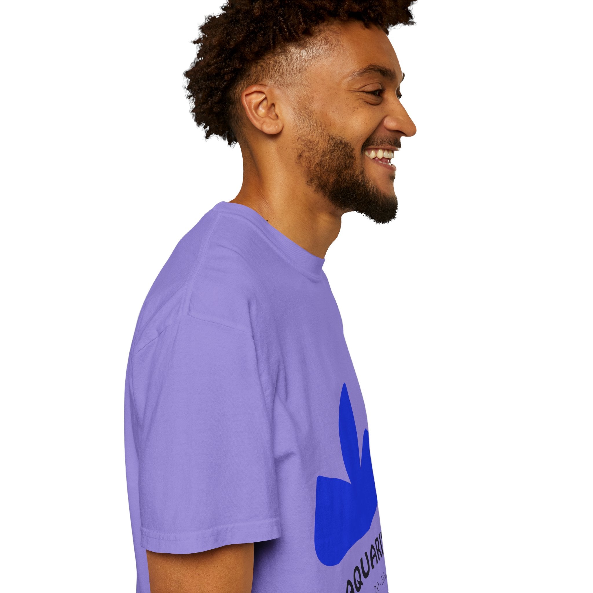 Aquarius Zodiac T-Shirt — Bold Blue Symbol, January 20–February 18 Astrology Tee