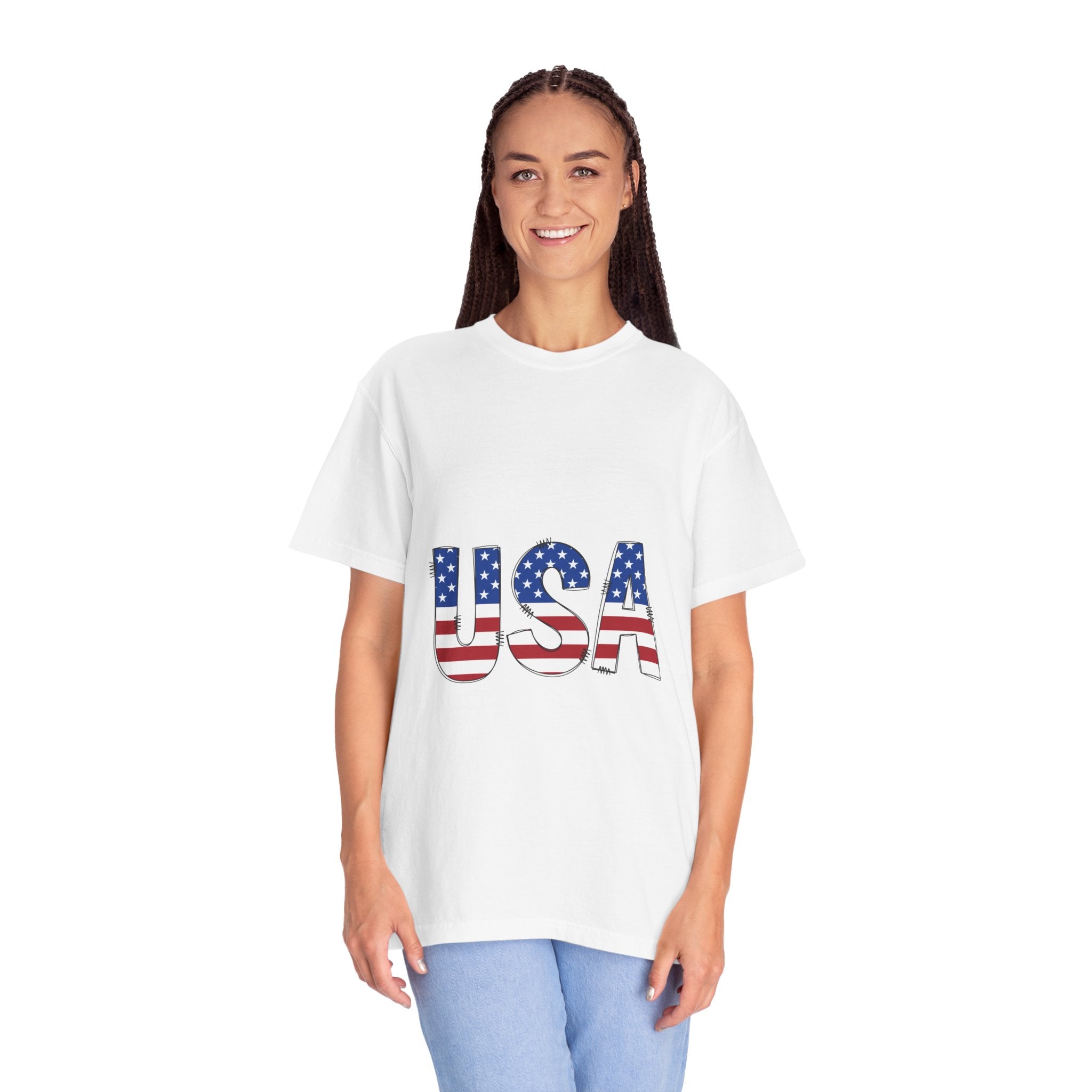USA Flag Graphic T-Shirt — Patriotic Fourth of July Tee