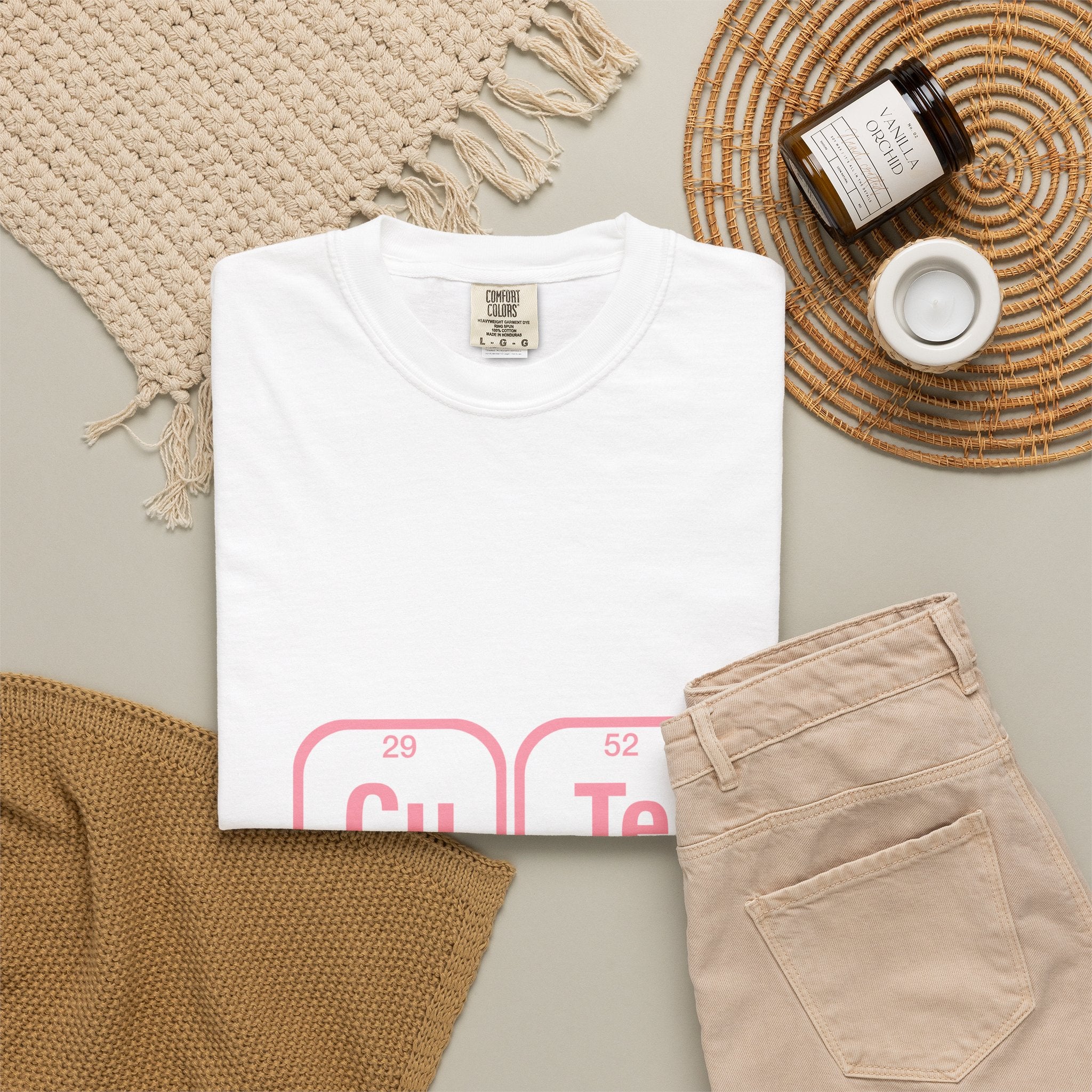 Cute Chemistry Tee — "Cu Te" Element Heart Graphic T-Shirt