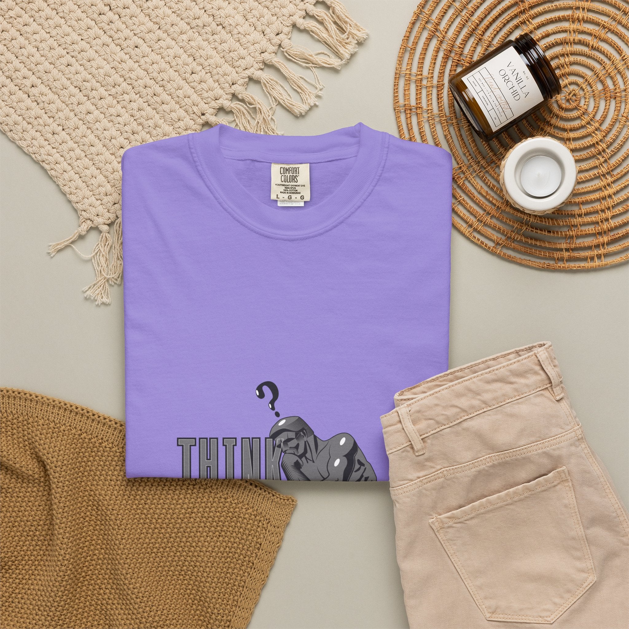 Think Big T-Shirt — Motivational Graphic Tee with Thinking Man Design