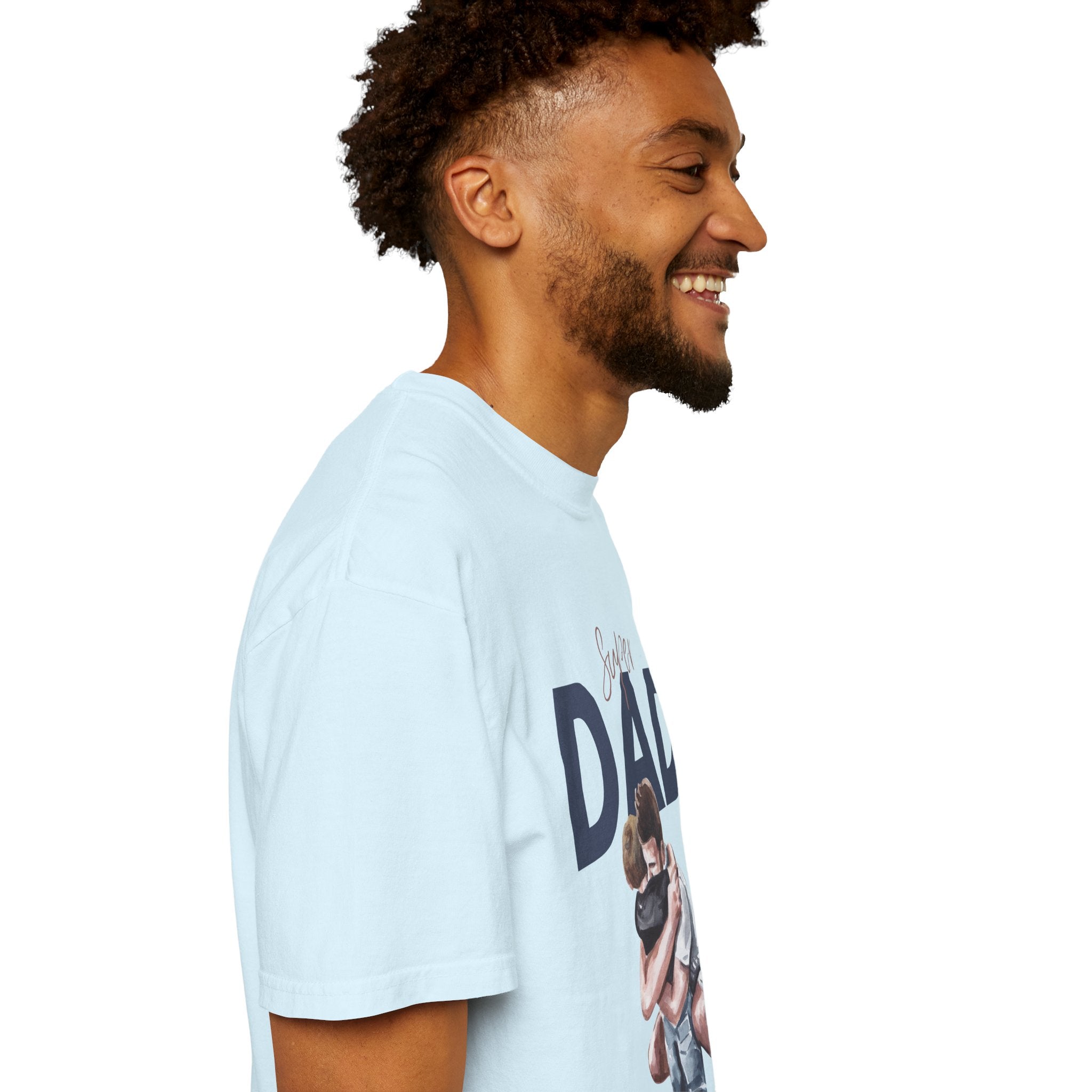 Father & Son Hug T-Shirt — Super Dad Graphic Tee for Father's Day