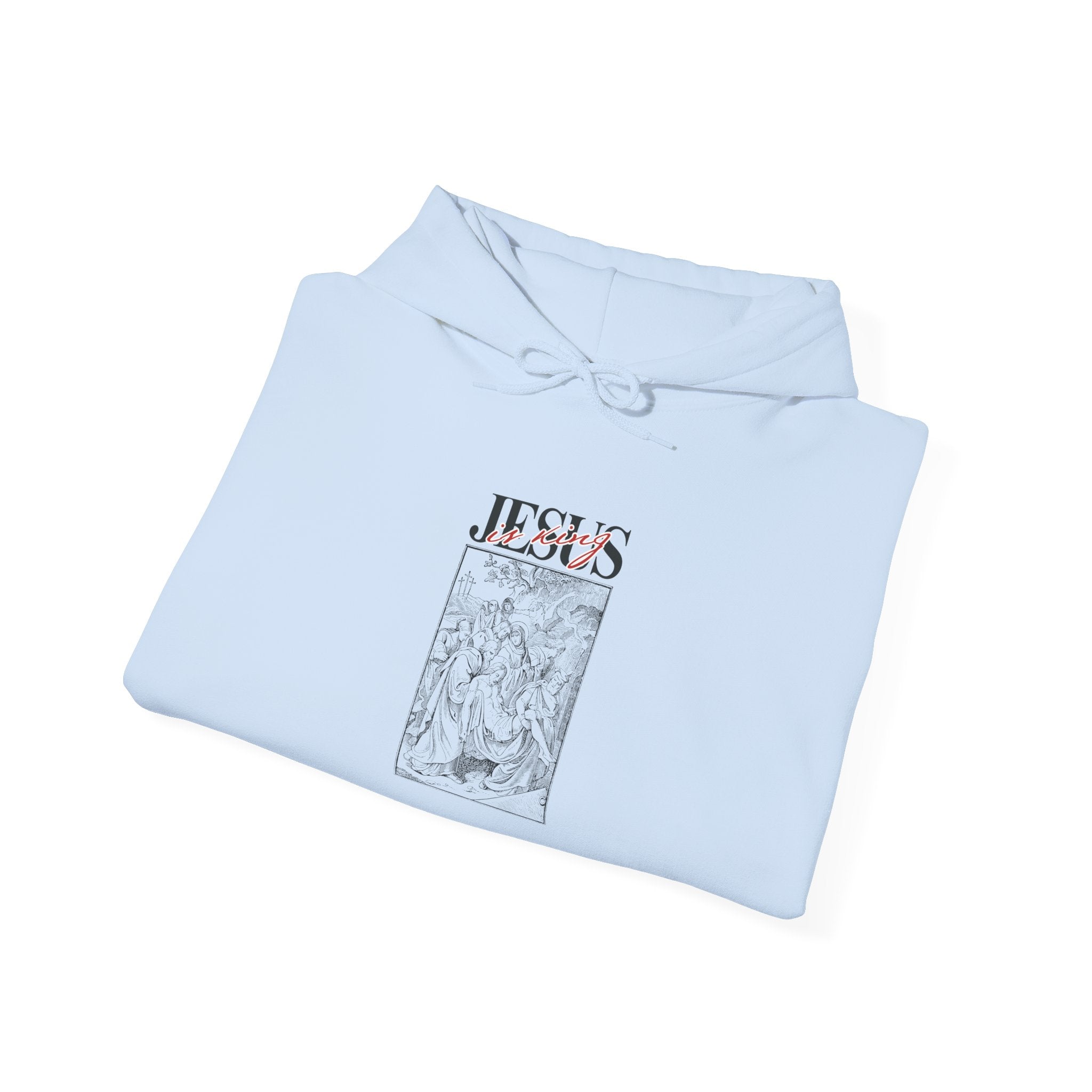Jesus Vintage Illustration Hoodie — Retro Religious Graphic Pullover