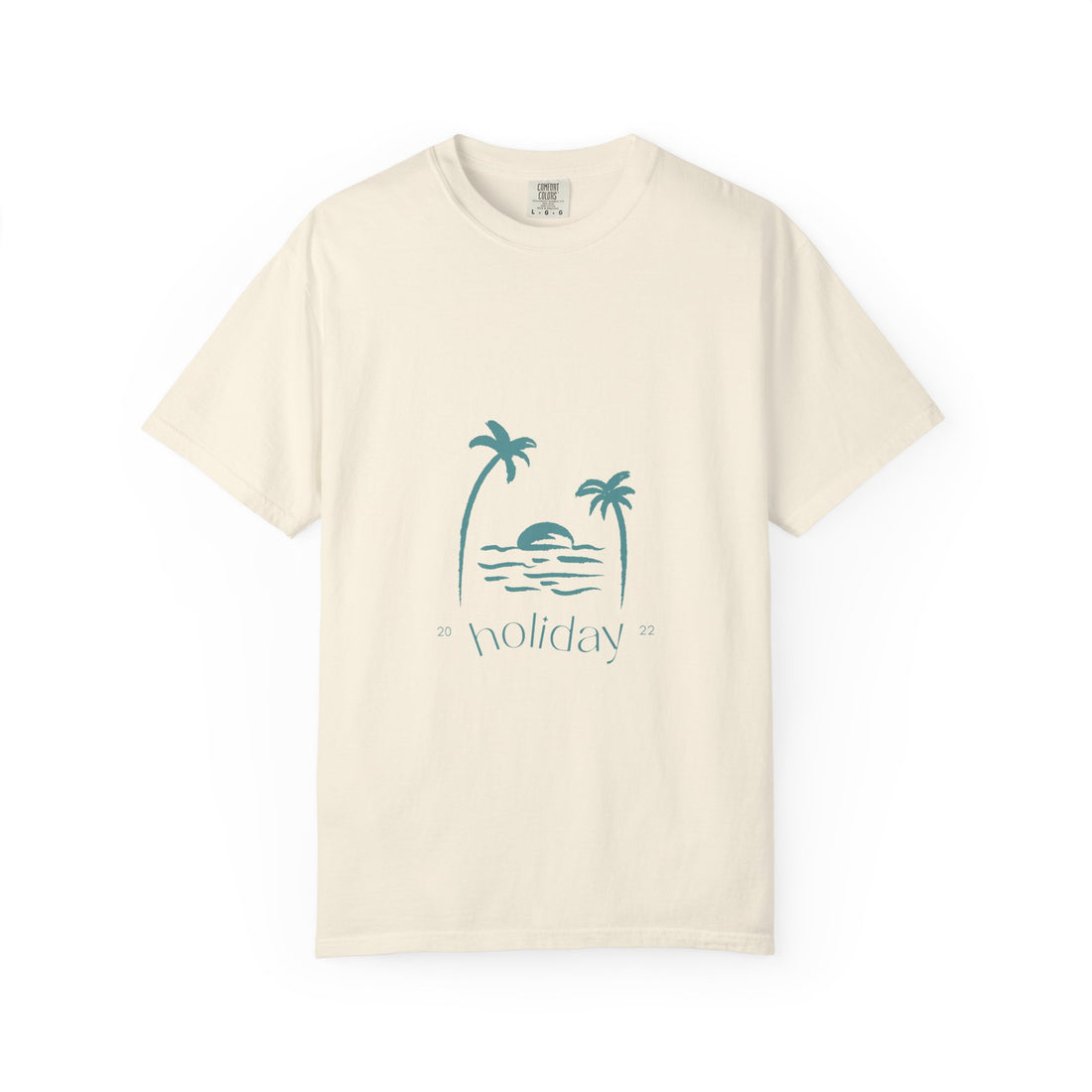 Holiday Palm Beach T-Shirt — Vintage Sunset Tropical Graphic